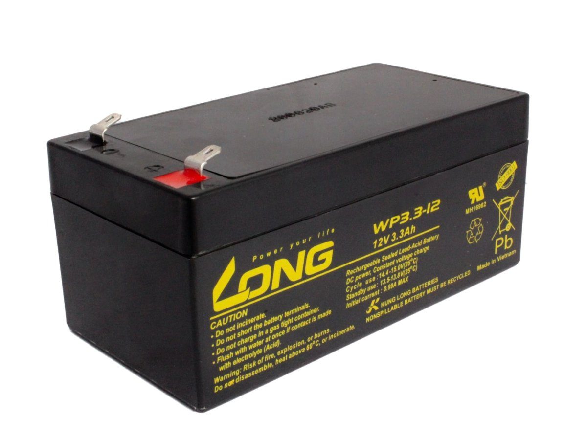 Kung Long 12V 3,3Ah ersetzt LC-R123R4PG AGM Batterie wartungsfrei Bleiakkus