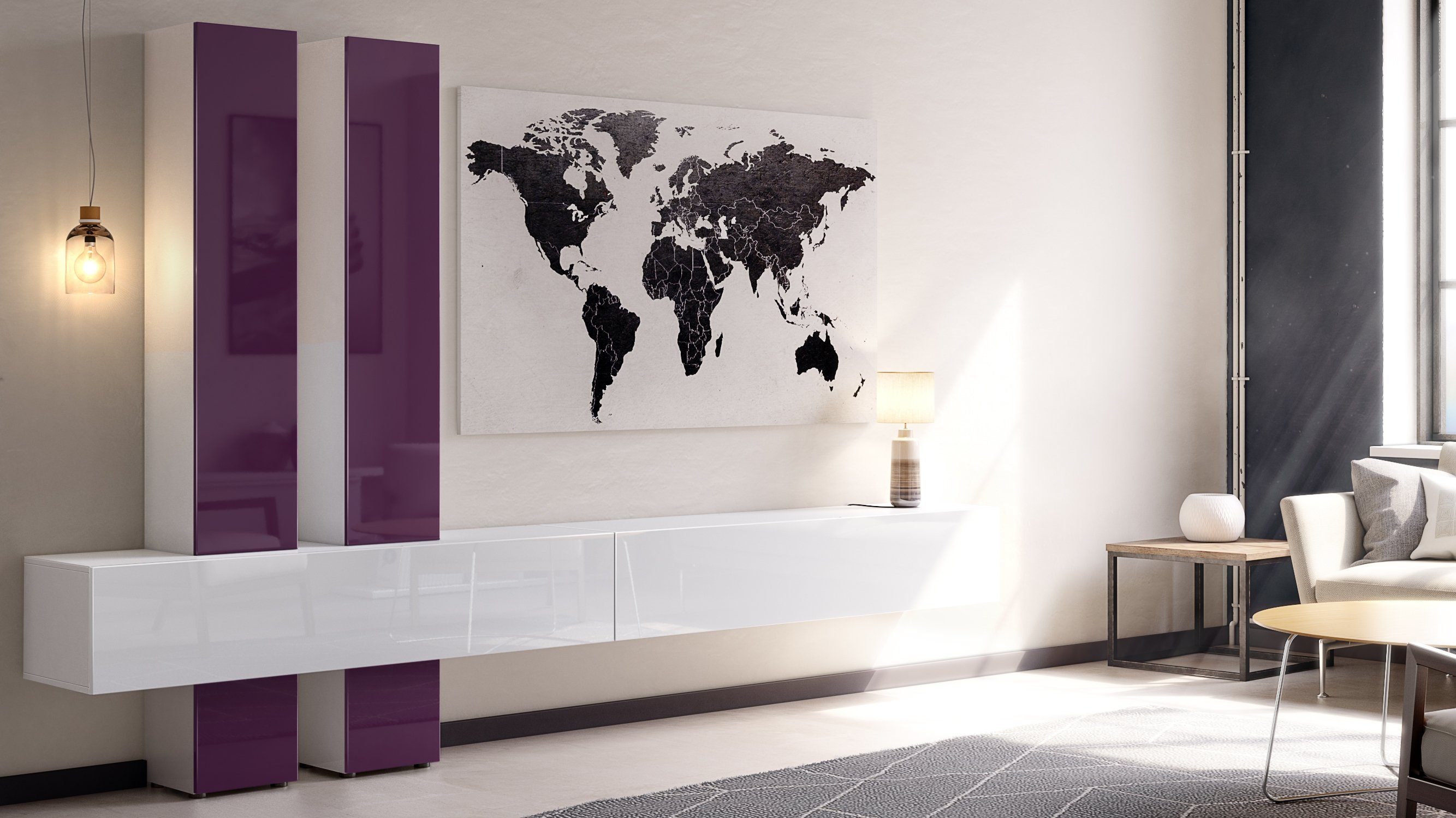 Vladon Wohnwand Moja, (Anbauwand, mit Rückwand günstig online kaufen