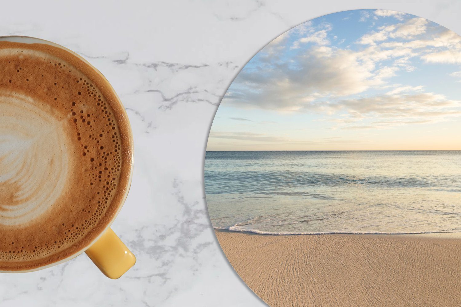 Zubehör Getränkeuntersetzer, für MuchoWow Korkuntersetzer, Wasser Gläser, Becher - Glasuntersetzer Wolken, Tasse, - 6-tlg., Strand Tassenuntersetzer,