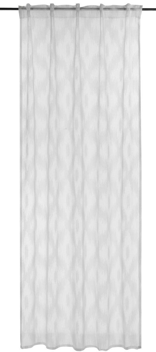 Vorhang Gardine Rhombus Barbara Home Collection Scherli Ikat 140x255cm, BARBARA Home Collection, Smokband (1 St), leicht perforiert, Polyester, bestickt, pflegeleicht