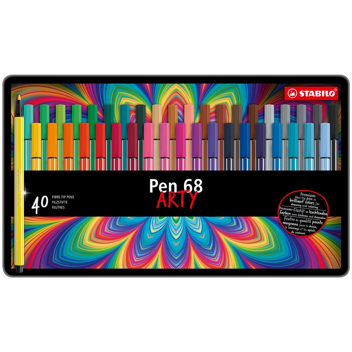 Faserstift STABILO Pen 68 ARTY Filzstift - 1 mm - 40er Metalletui