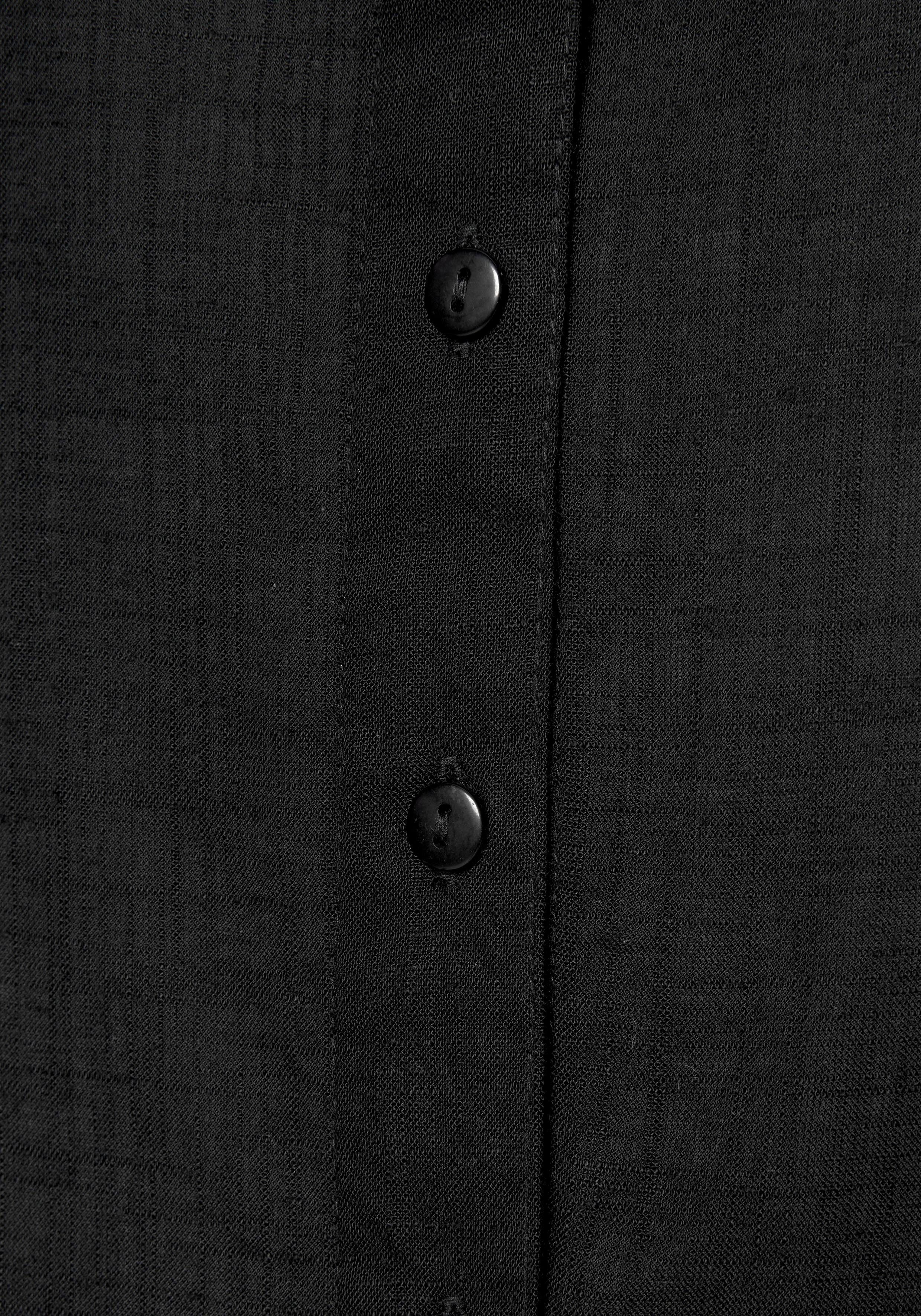 Buffalo Schlupfbluse mit Knopfleiste, Basic, Langarmbluse