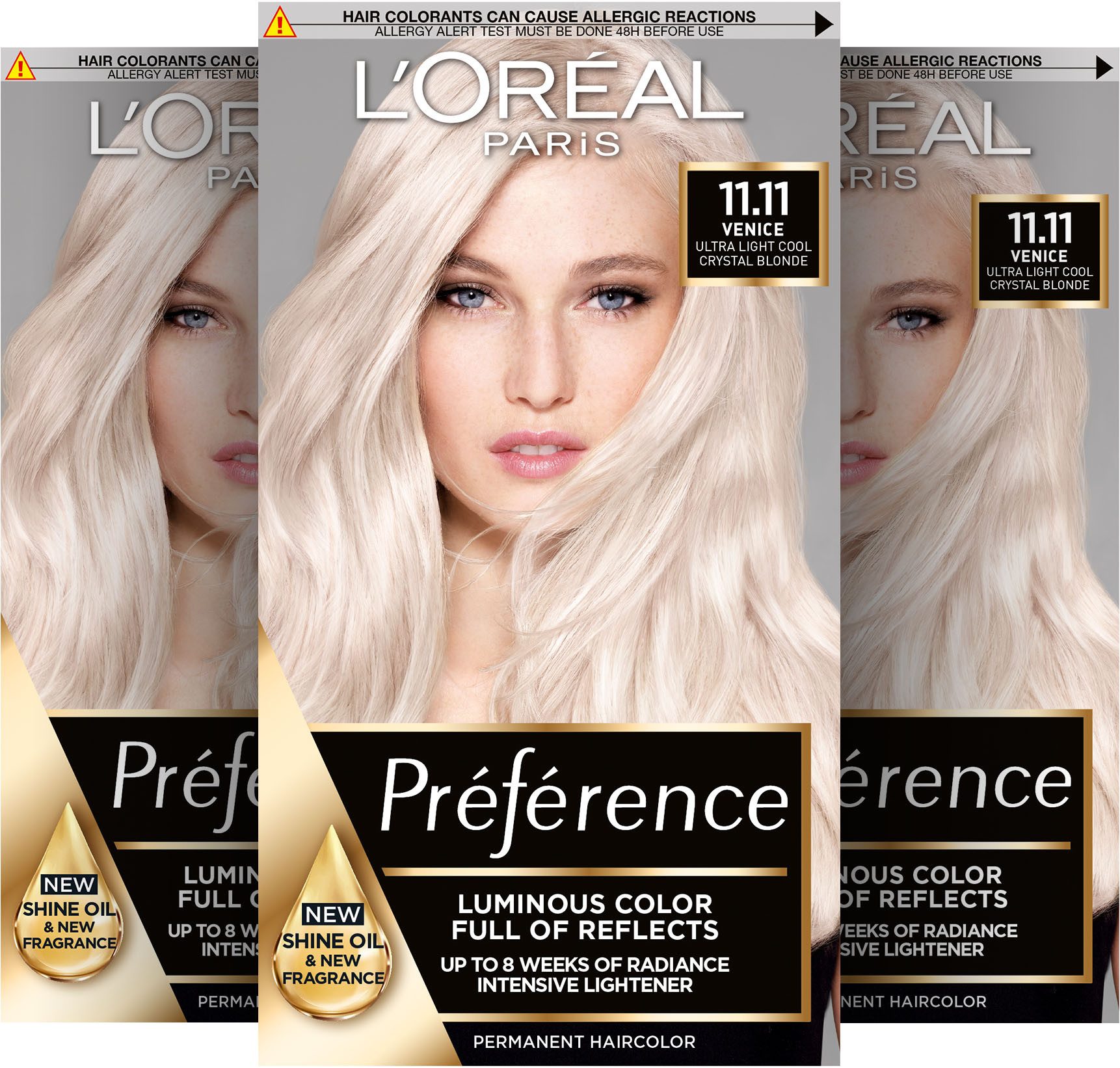 L'ORÉAL PARIS Coloration PRÉFÉRENCE HAARFARBE, Packung, 3-tlg., dauerhafte Haarcoloration mit 100% Grauabdeckung
