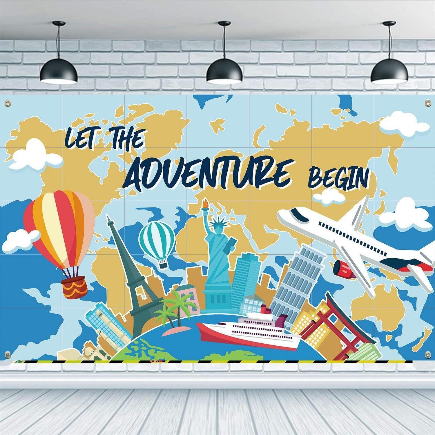 LuxusKollektion Fotohintergrund Hintergrund Reise Let The Adventure Begin 185x110cm