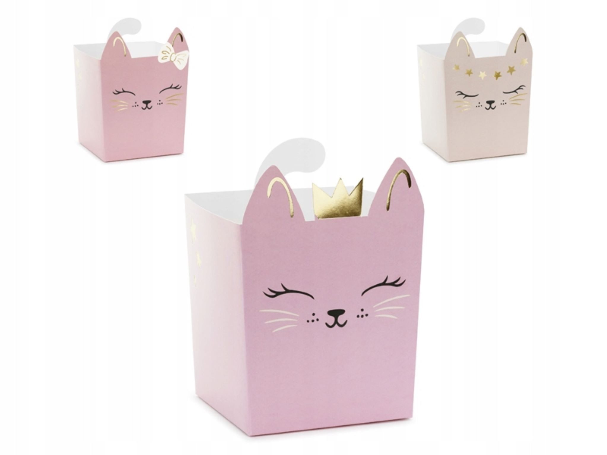 partydeco Snack-Deckel Popcorn- und Snackboxen Katzen - 3 Stück, Ideal für junge Eltern