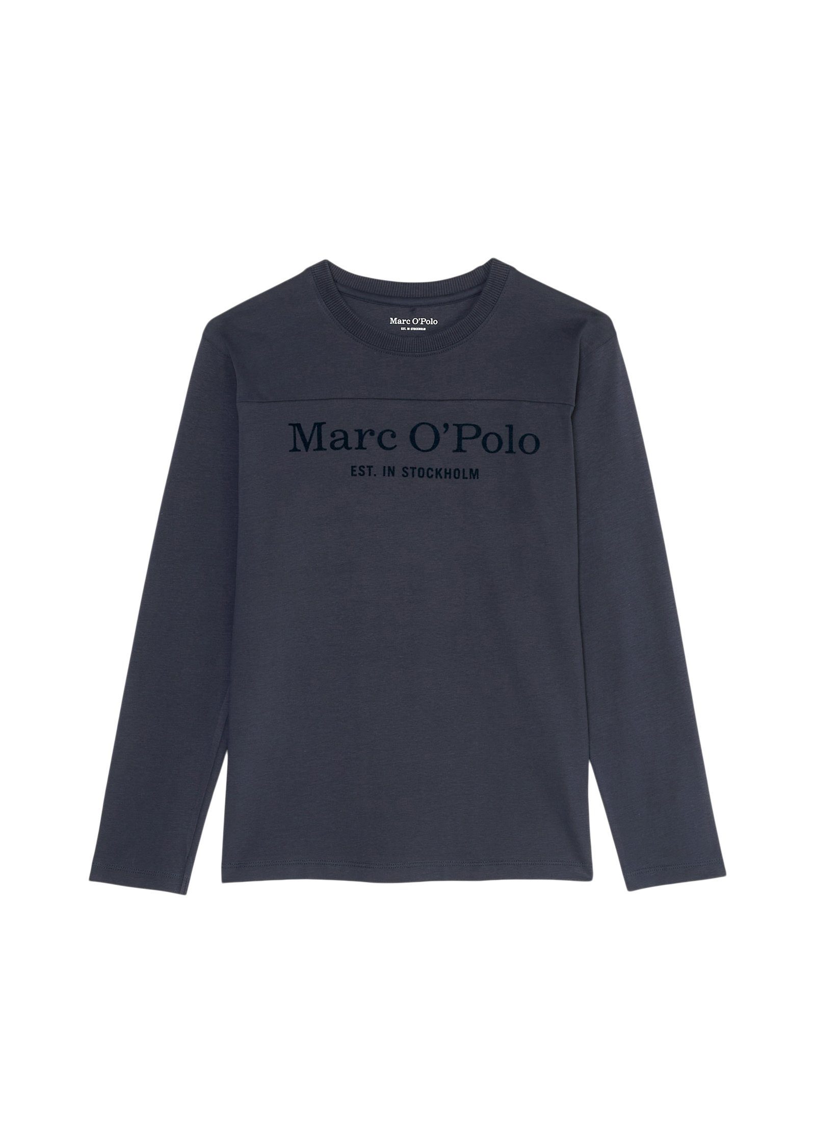 Marc O'Polo Langarmshirt aus softem Bio-Baumwoll-Jersey blau | Rundhalsshirts