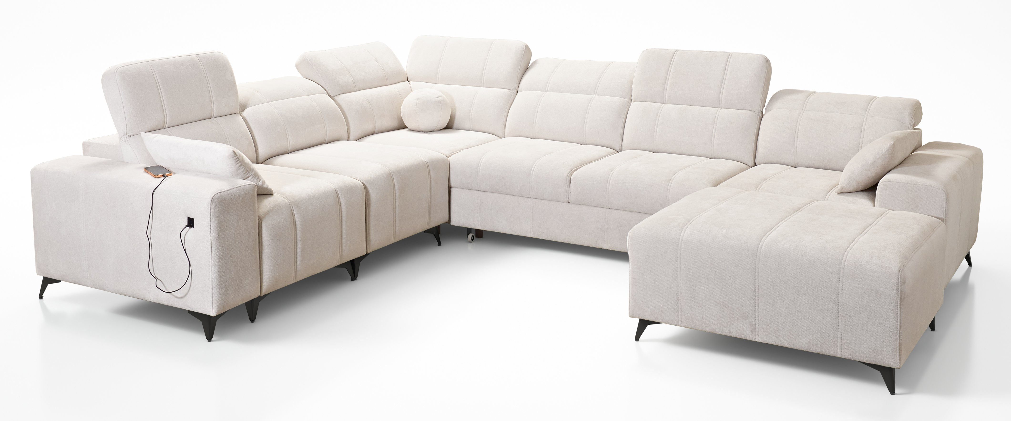 Möbel für Dich Wohnlandschaft Wohnlandschaft XXL Dafne 8 in U-Form mit USB, günstig online kaufen