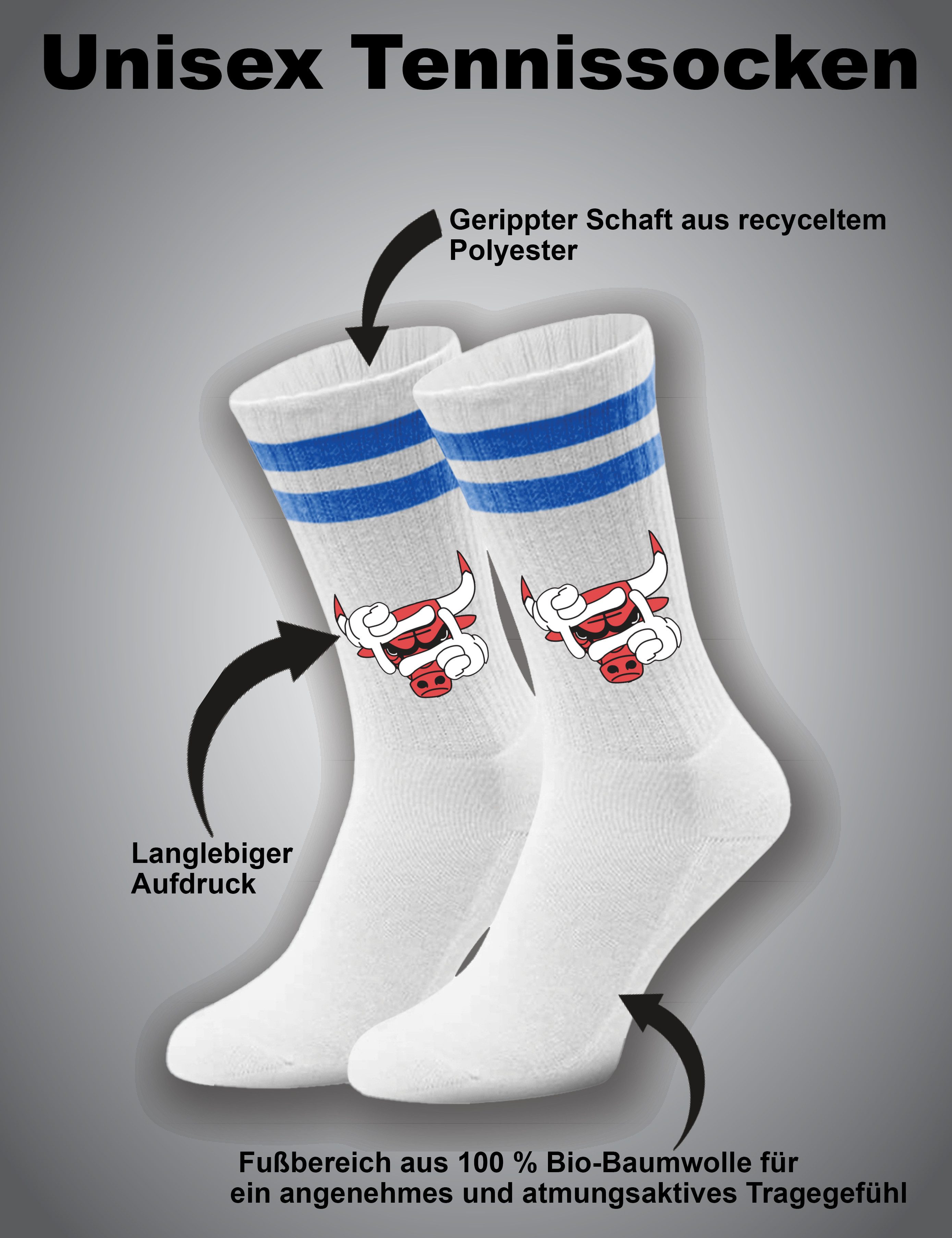 Youth Designz Tennissocken Bulls Unisex Socken für Herren & Damen mit verstärkter Verse und Zehenbereich