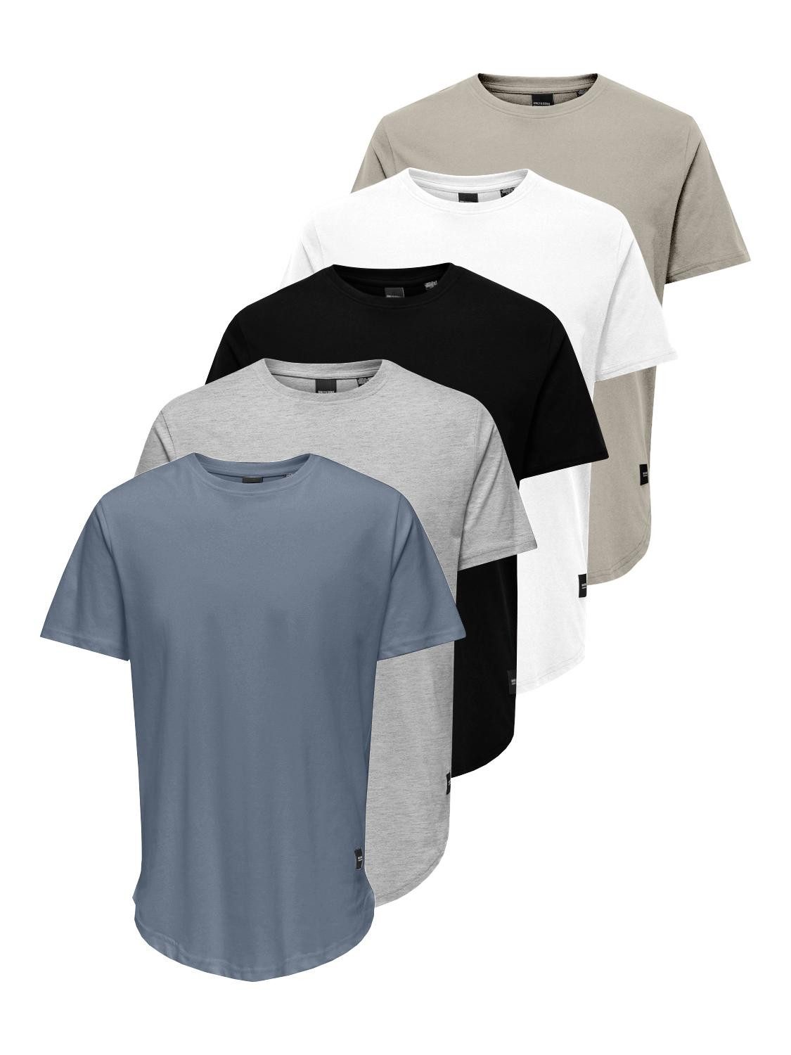 T-Shirt ONSMATT LONGY SS TEE 5-PACK