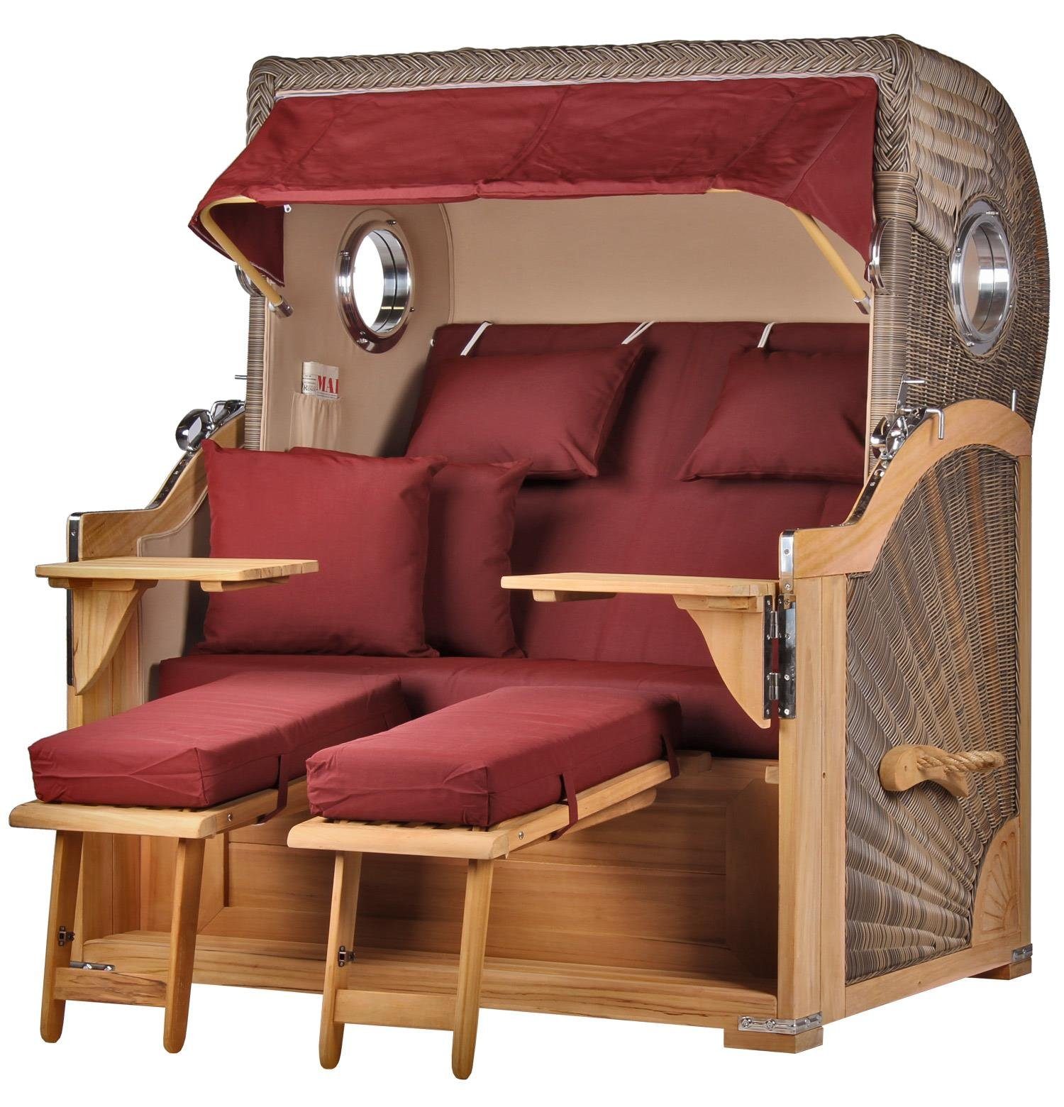 bene living Strandkorb »Königssee 2,5Sitzer Teak PE grau Modell