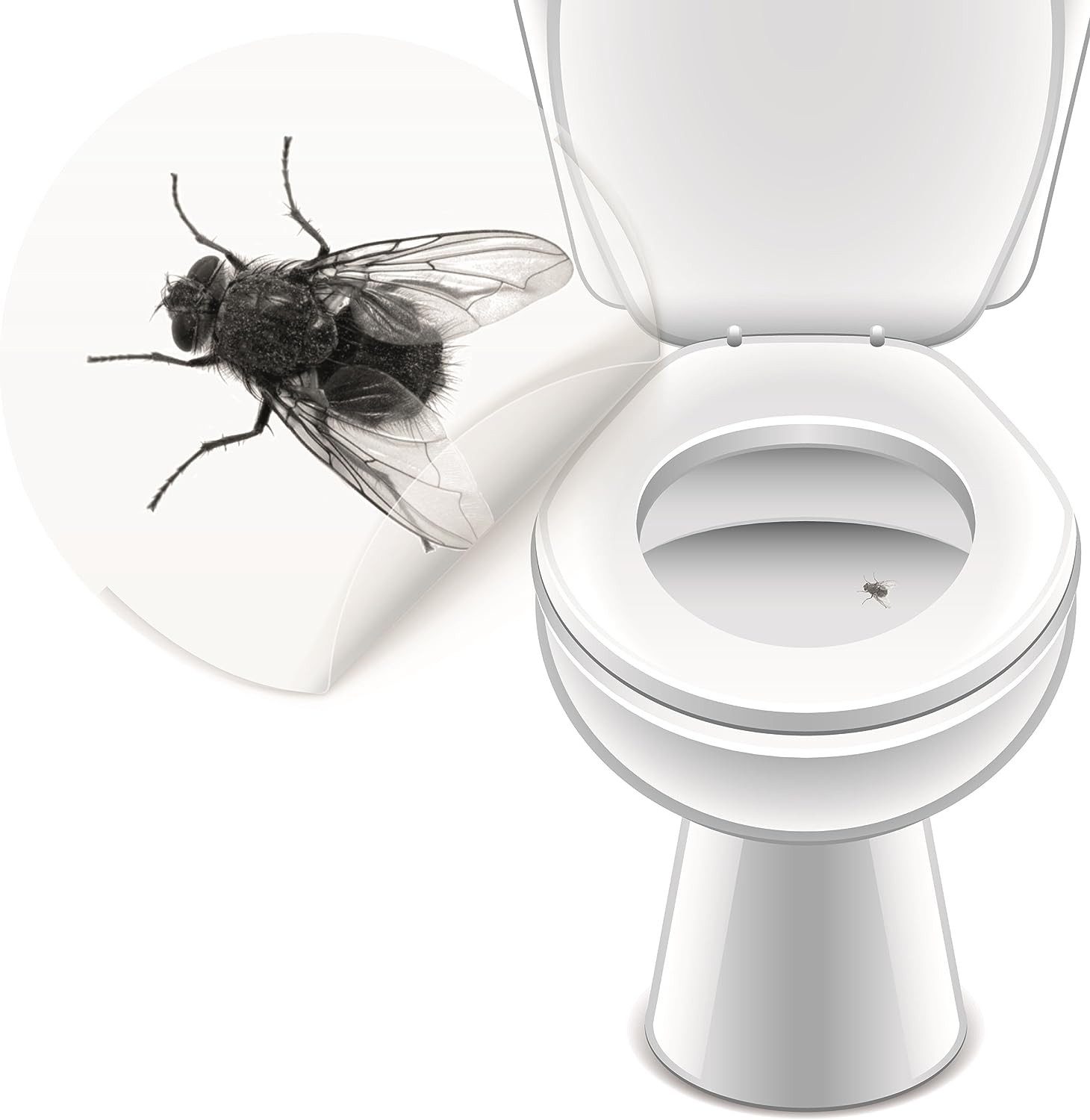 LK Trend & Style Наклейка FLIEGE Toilettensticker Bad Bar Pissoir Urinal WC Sticker, (Spar-Set, 6tlg), Transparente Folie nur das Motiv ist sichtbar