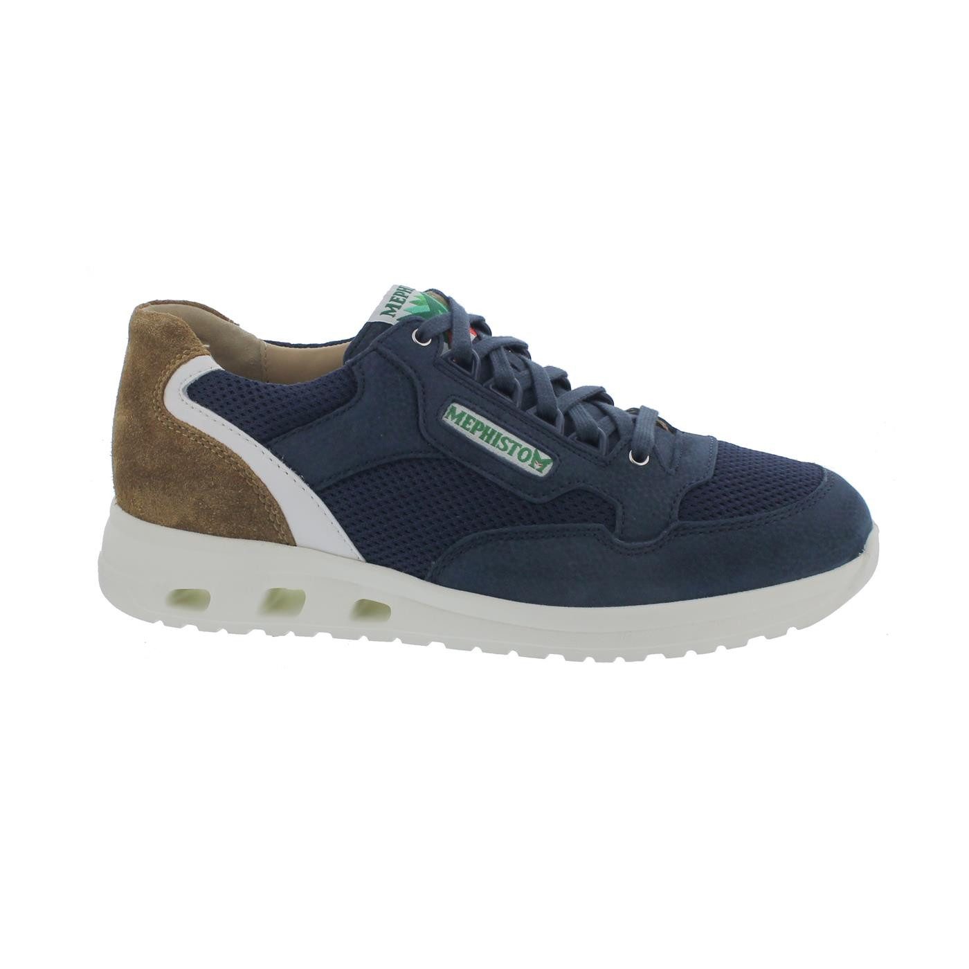 Mephisto Mephisto Jansen Air Sneaker, Nubukleder / Mesh kombi., Jeans Blue, dun Schnürschuh
