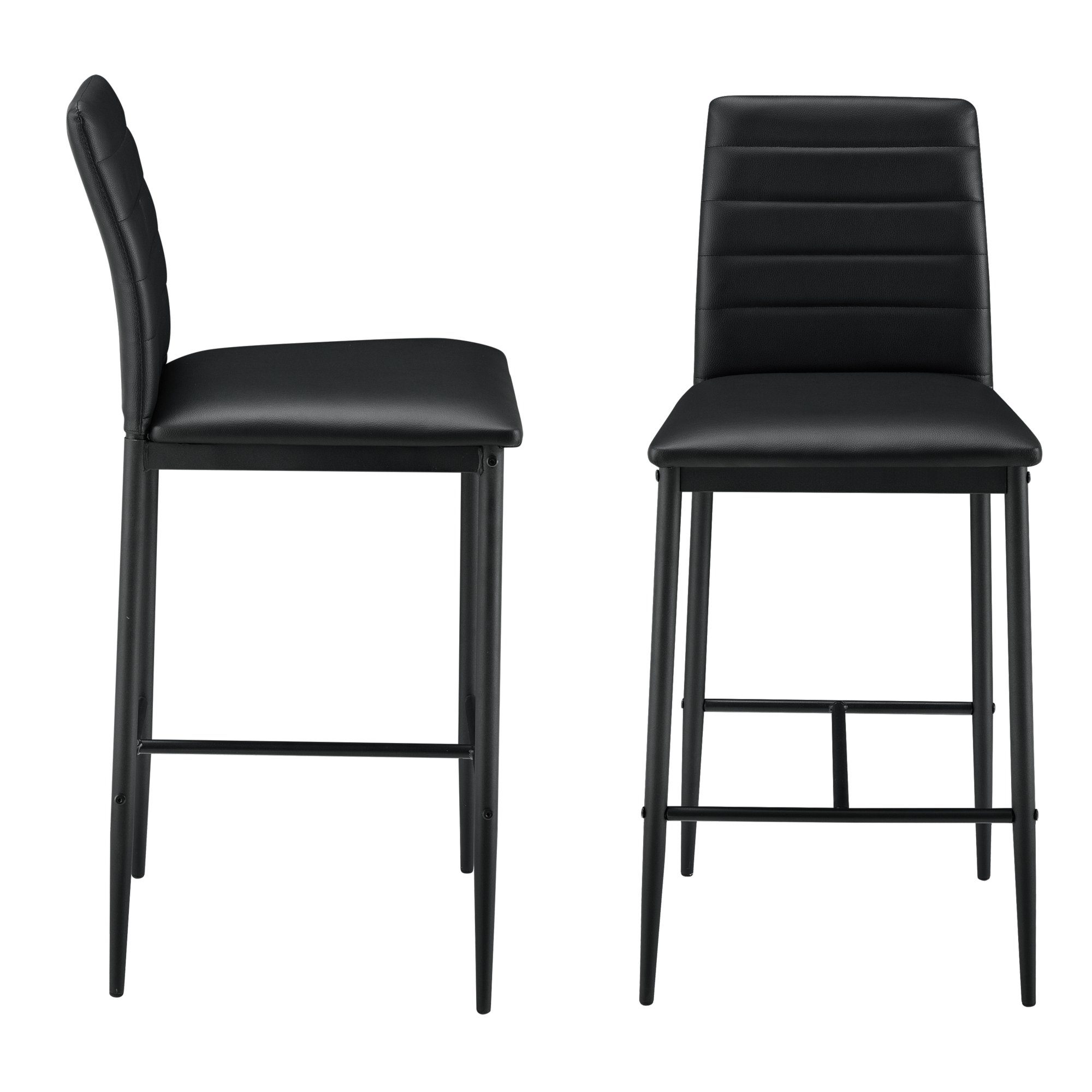 en.casa Barhocker (Set, 2er), Design-Sitzhocker 96 x 43 x 47cm Schwarz günstig online kaufen