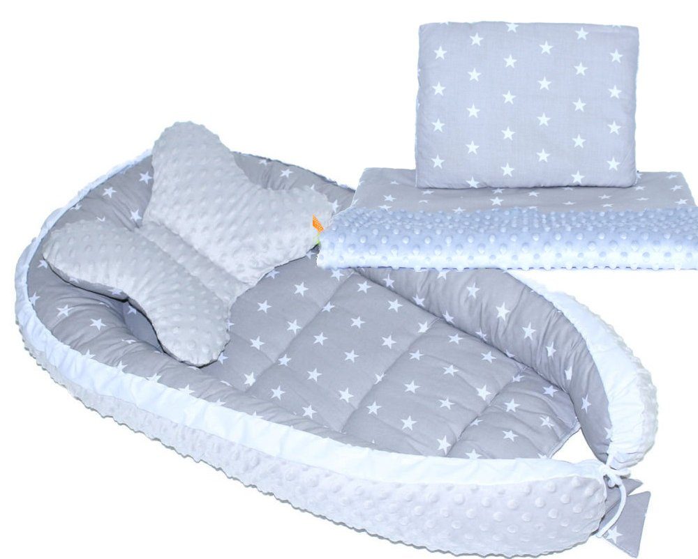 Primawela Bettnestchen Baby MINKY Nestchen Kokon Kuschelnest Kissen Decke Schmetterlingkissen