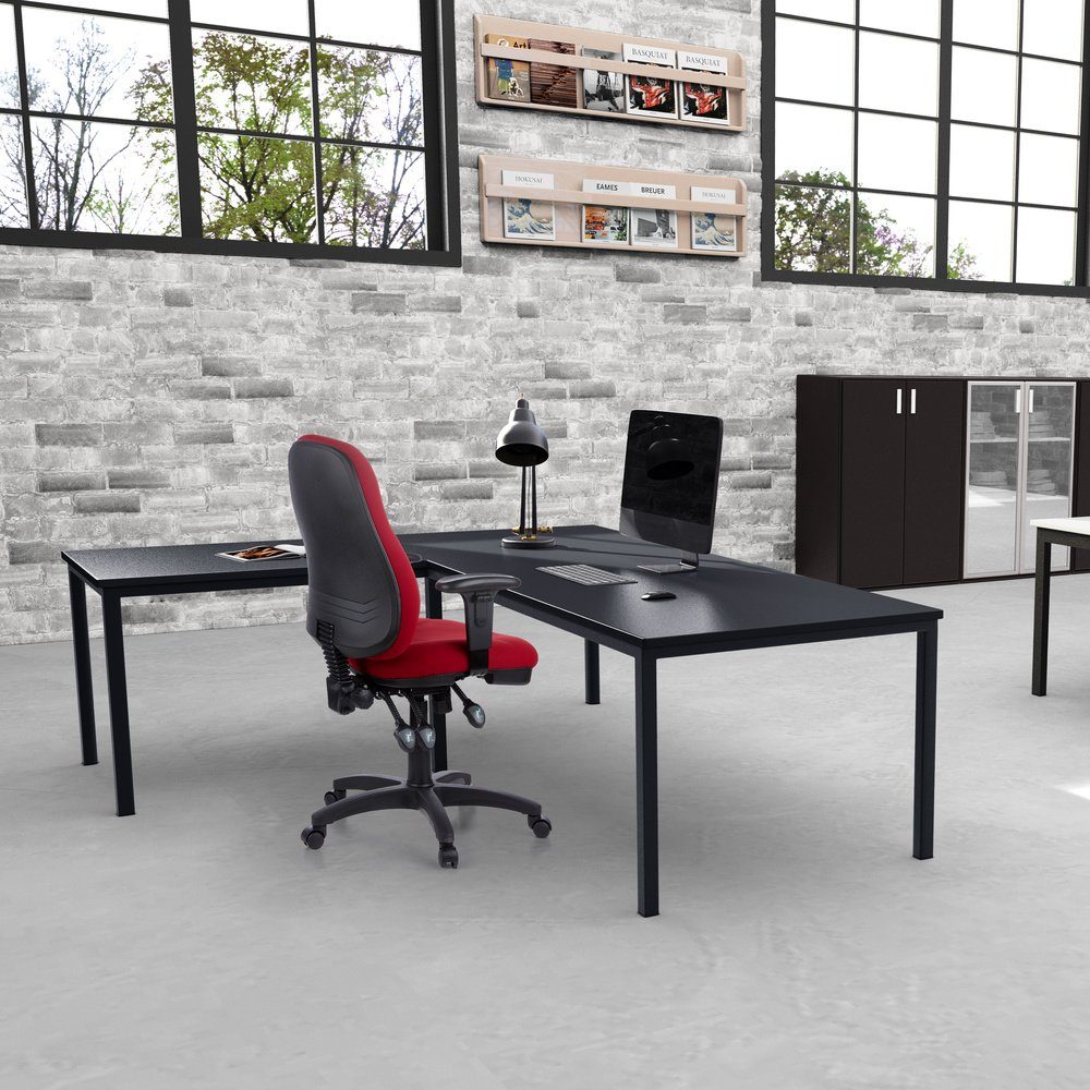 hjh OFFICE Drehstuhl Profi Bürostuhl (1 Rot Stoff PRO Schreibtischstuhl St), ZENIT ergonomisch