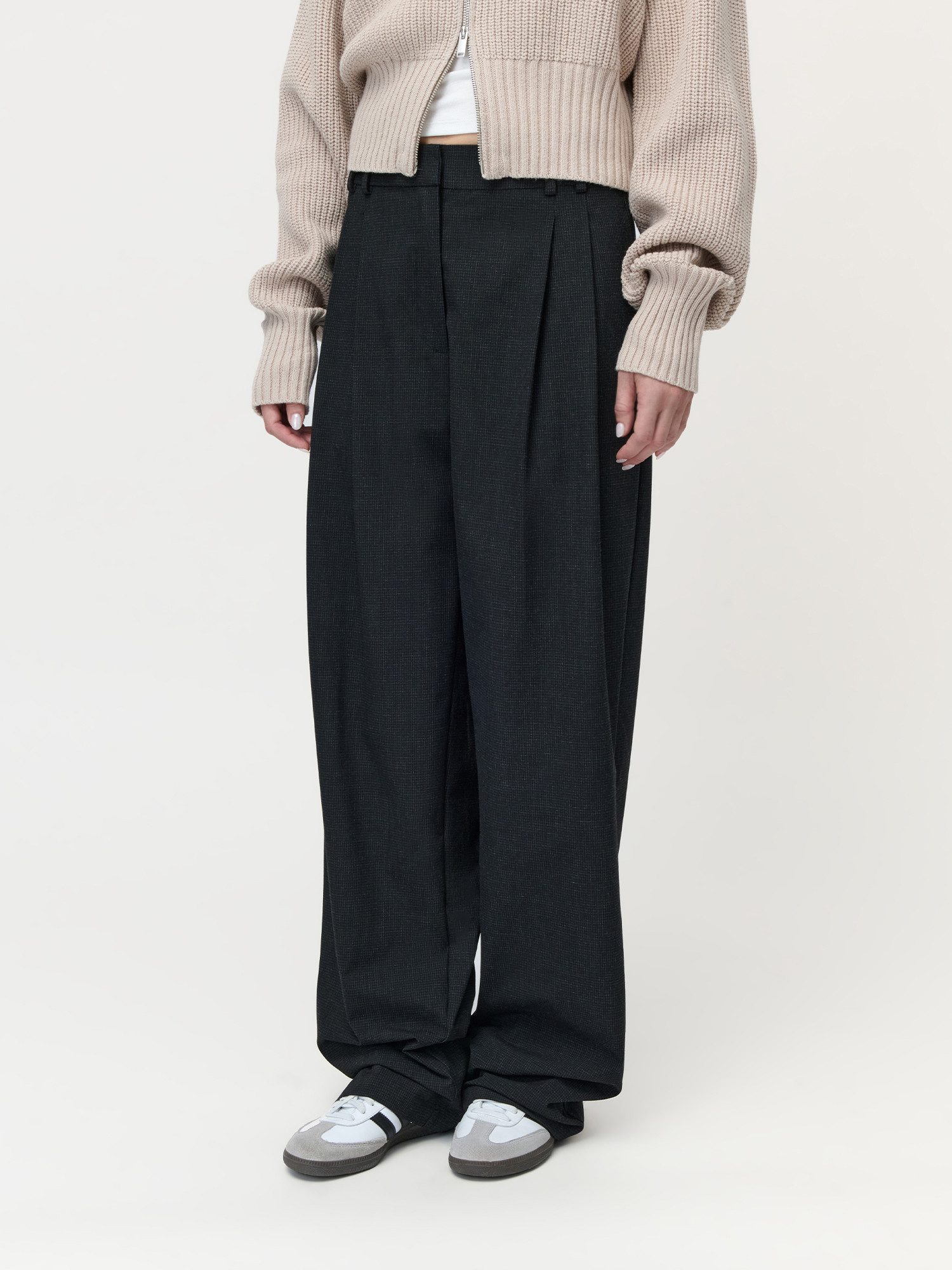LeGer Stoffhose Julie Tall, LeGer by Lena Gercke mit Bund- und Bügelfalte, feines Muster, länger geschnitten
