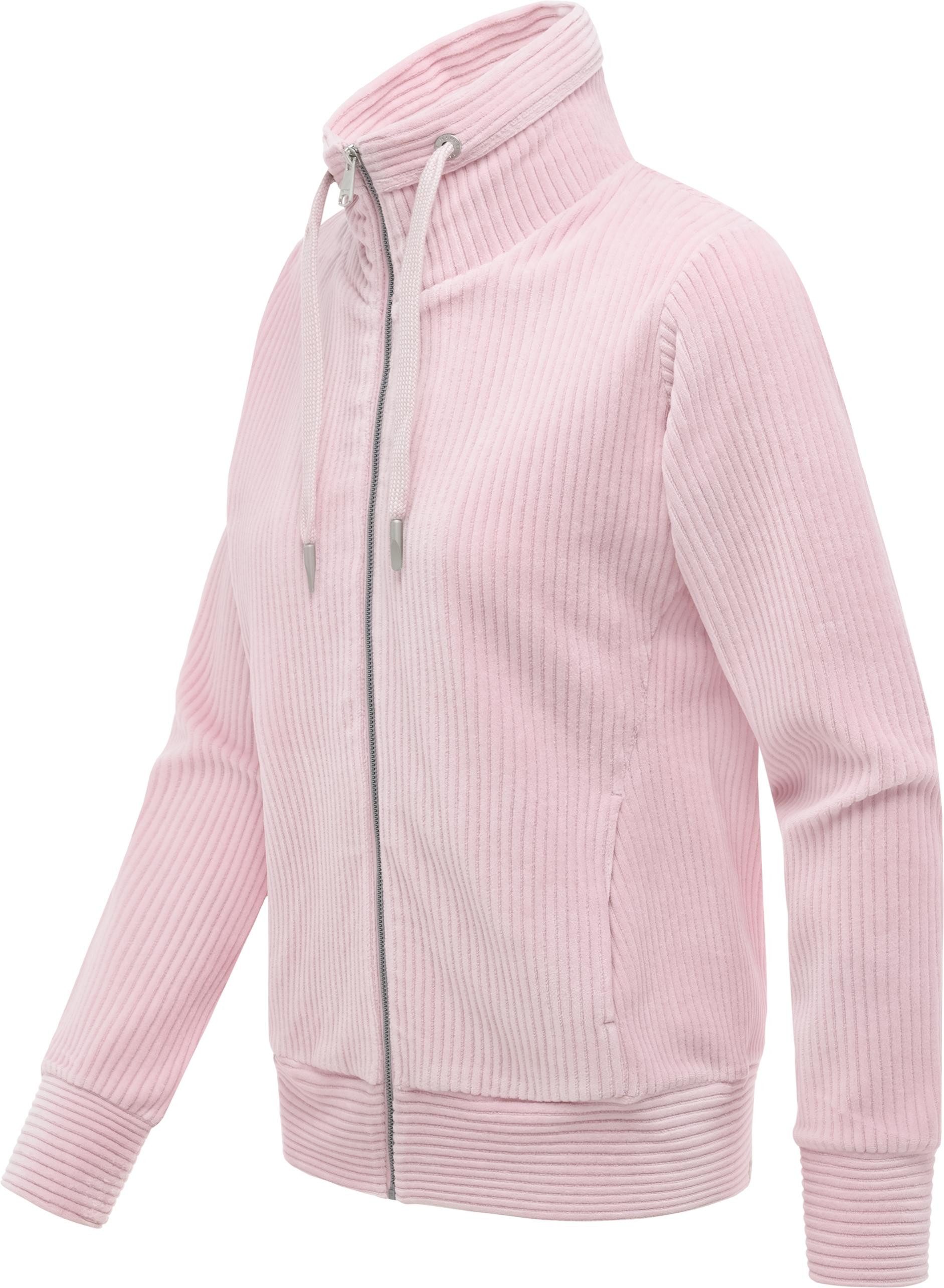 Ragwear Sweatjacke Ronette Cordy Zip-Jacke aus weichem Kord und hohem Kragen