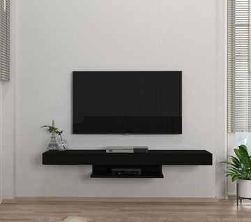 moebel17 TV-Regal TV Lowboard Hängend Alberes Schwarz, modernes TV Lowboard in Schwarz