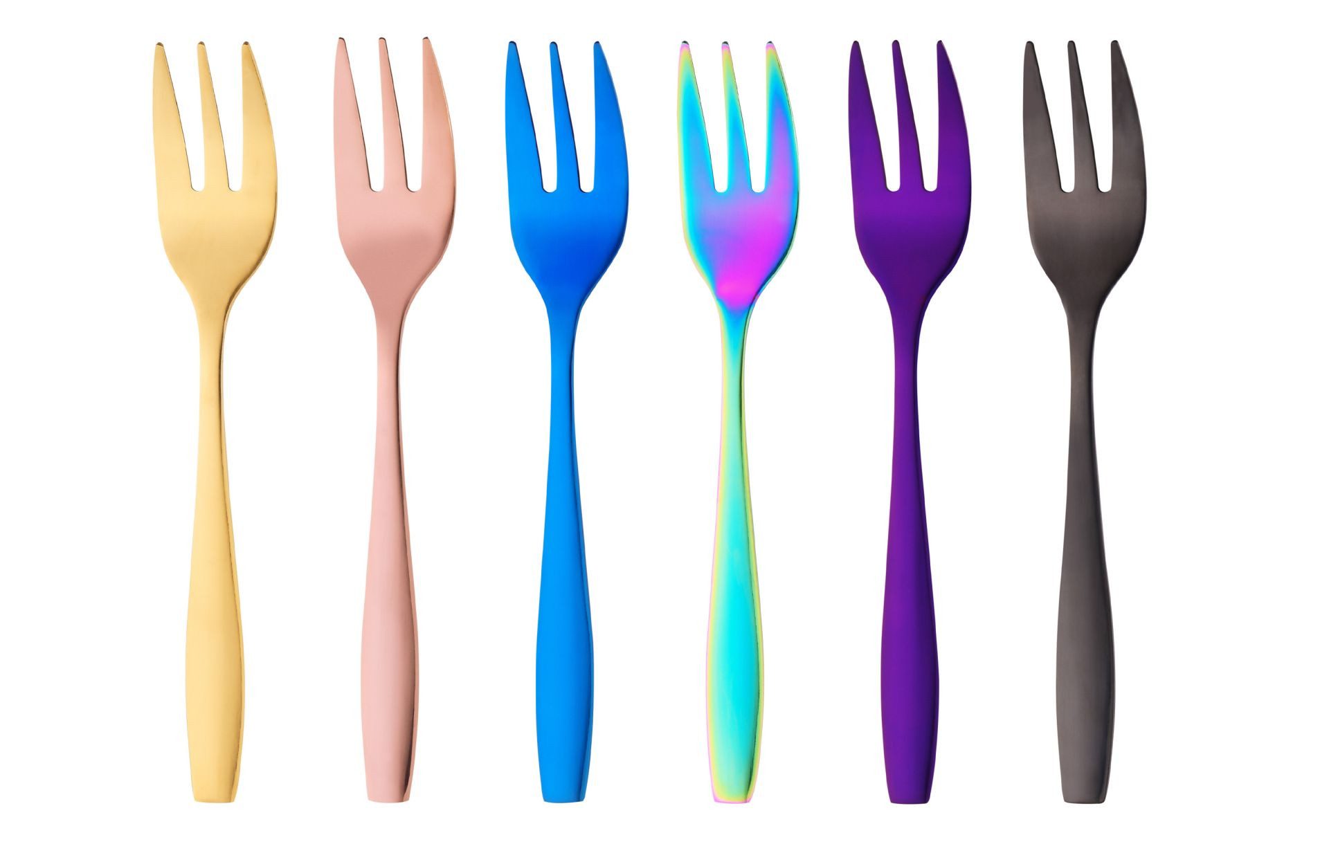 GRÄWE Kuchengabel (6 Stück), Kuchengabel Königstein, 6 Stück, Edelstahl, bunt