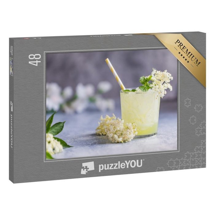 puzzleYOU Puzzle Limonade mit Limettensaft und Holunderblüten 48 Puzzleteile puzzleYOU-Kollektionen Cocktails