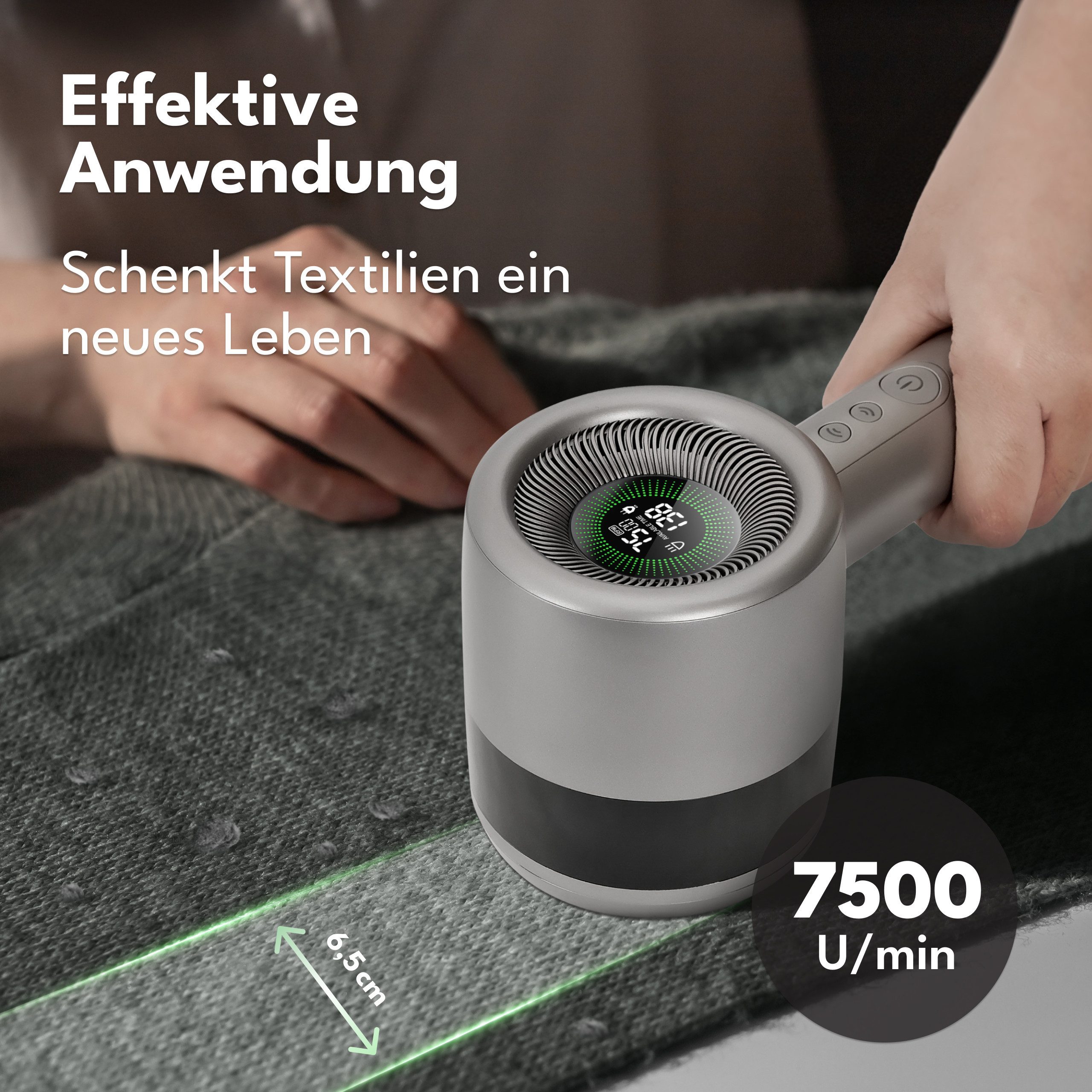 Lebenlang Fusselrasierer Premium elektrischer Fusselentferner mit 4000mAh, Großes Display, Präzisionsklingen, 5 Modi, LED Frontlicht – Bild 4 von 5