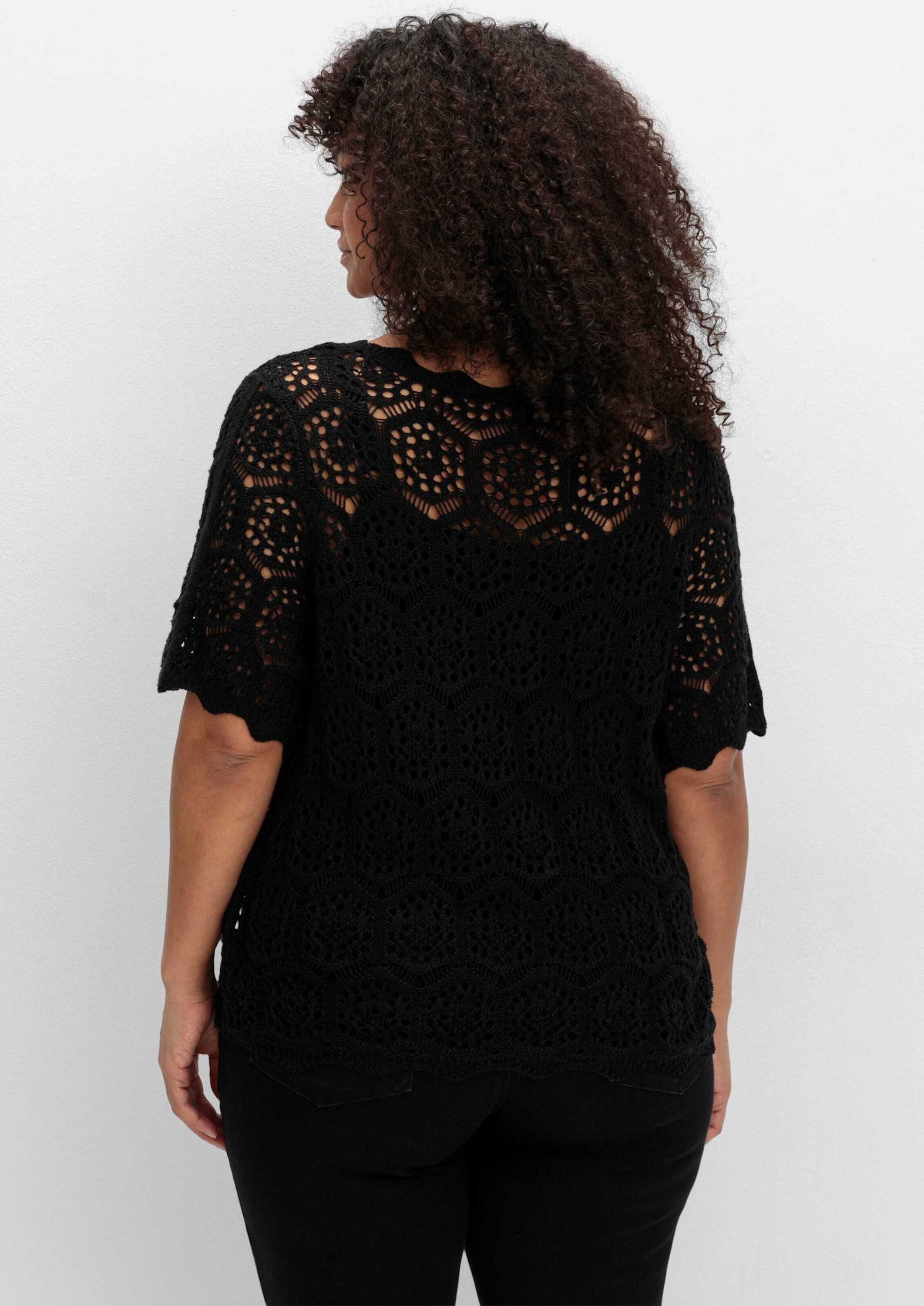 sheego by Joe Browns Strickjacke Strickjacke Kurzarm Grobstrick, Ajour im A günstig online kaufen