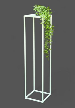 DanDiBo Blumenständer Blumenhocker Metall Weiß Eckig 100 cm Blumenständer Beistelltisch