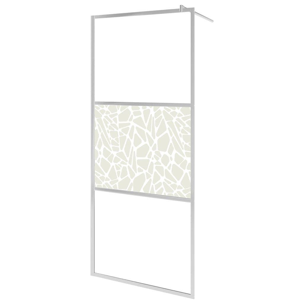 vidaXL Duschwand Duschwand für Begehbare Dusche ESG-Glas Steindesign 140x195 cm