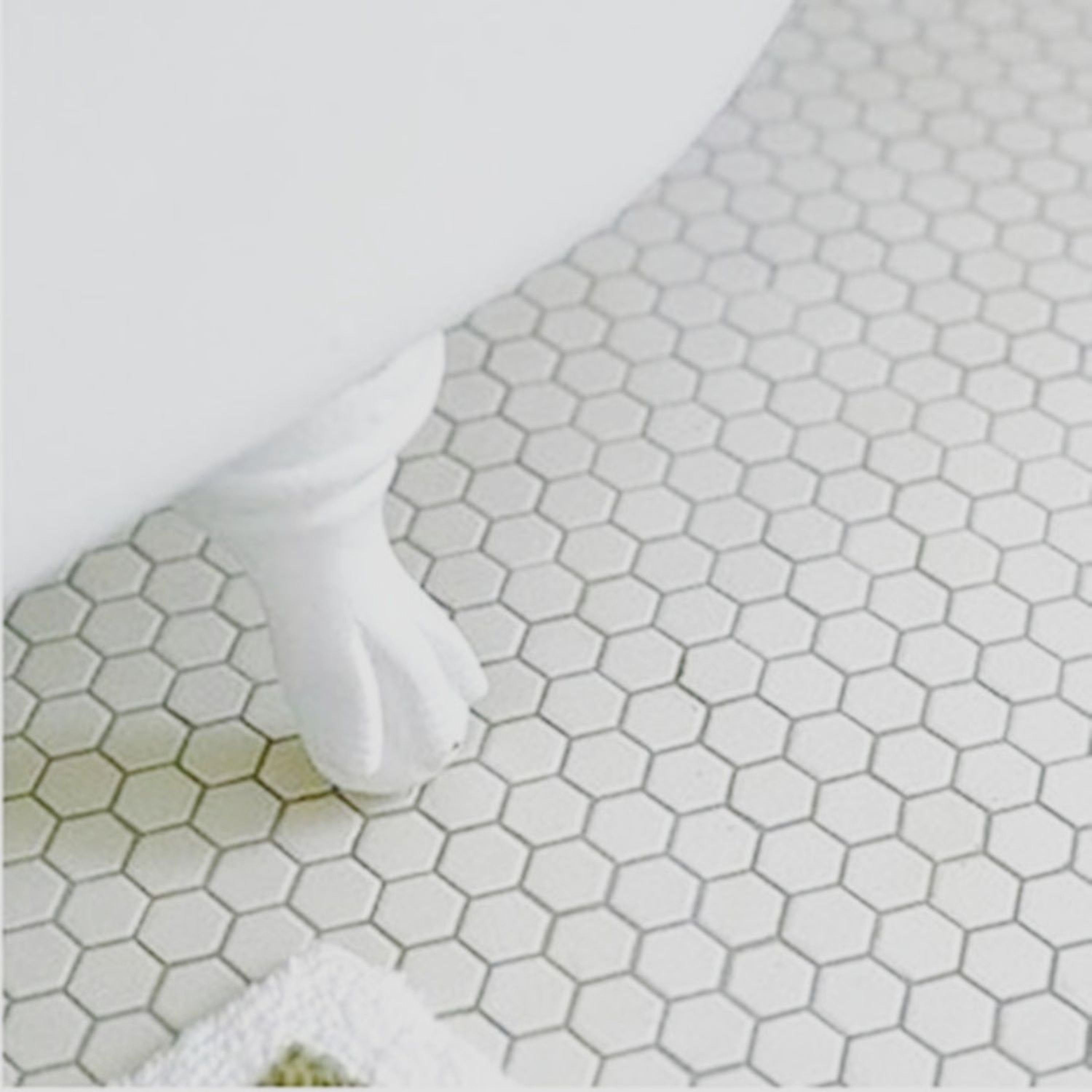 Mosaikfliesen mini Mosaik Fliese matt Mosani Dusche Küche Sechseck Wand Keramik weiß