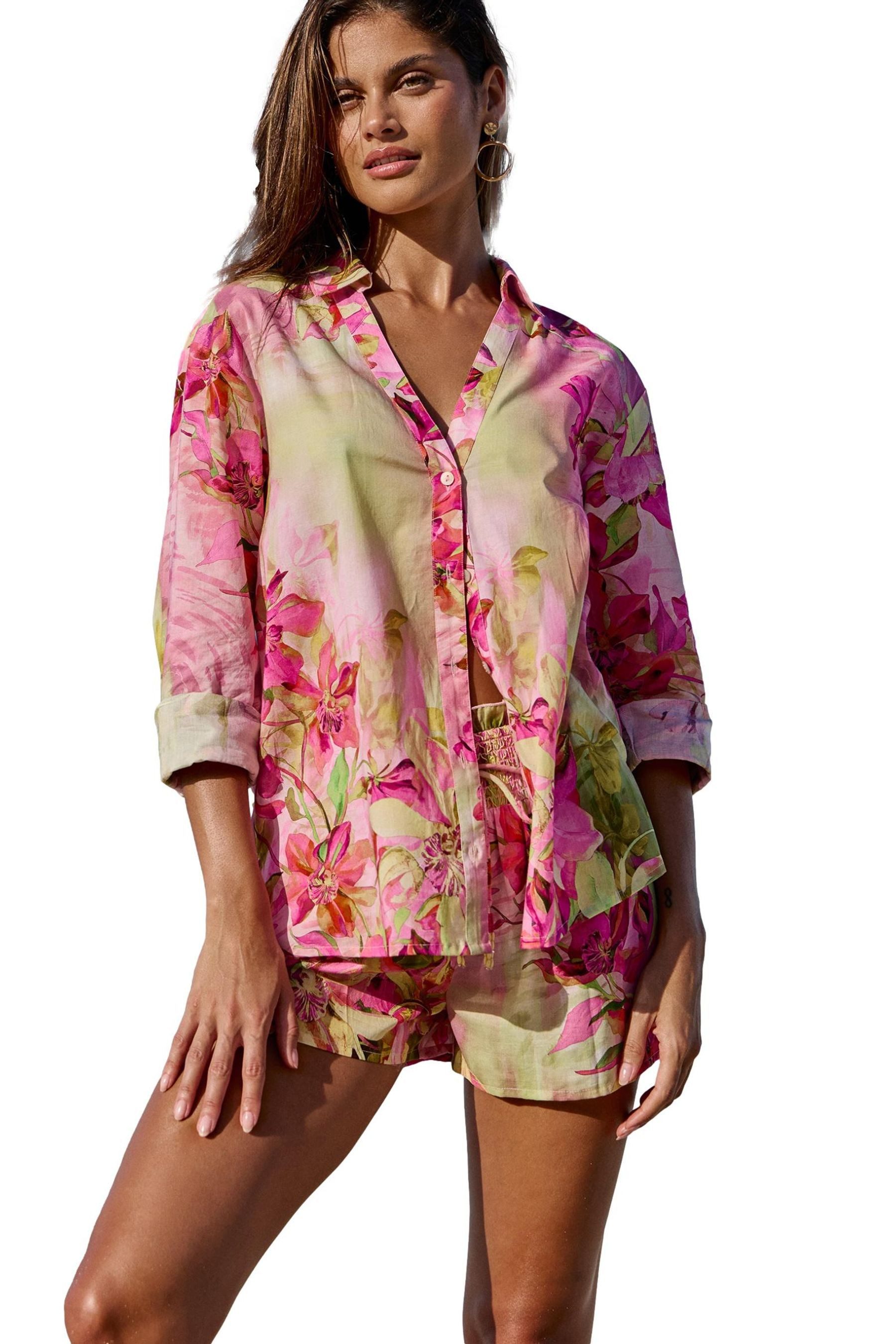 LIPSY Strandshirt Lipsy Strandhemd mit Blumen-Print (1-tlg)