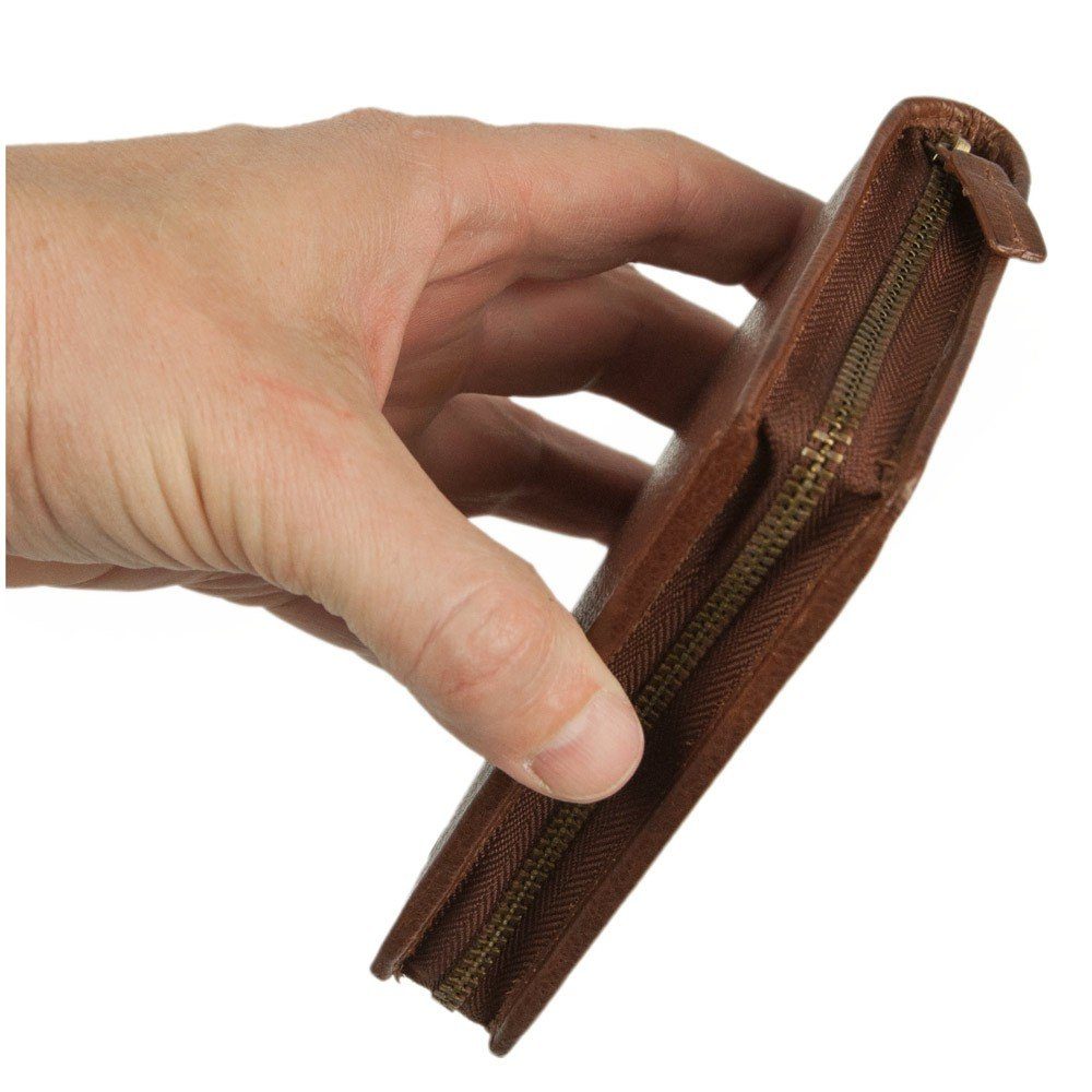 BRANCO Geldbörse Große Herren-Geldbörse / Portemonnaie, Leder, Braun, Branco 35009