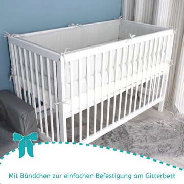 Stillerbursch Bettnestchen Soft Nest, (1-tlg), Kantenschutz rundum für Ihr Babybett 60x120, reguliert Klima, in grau