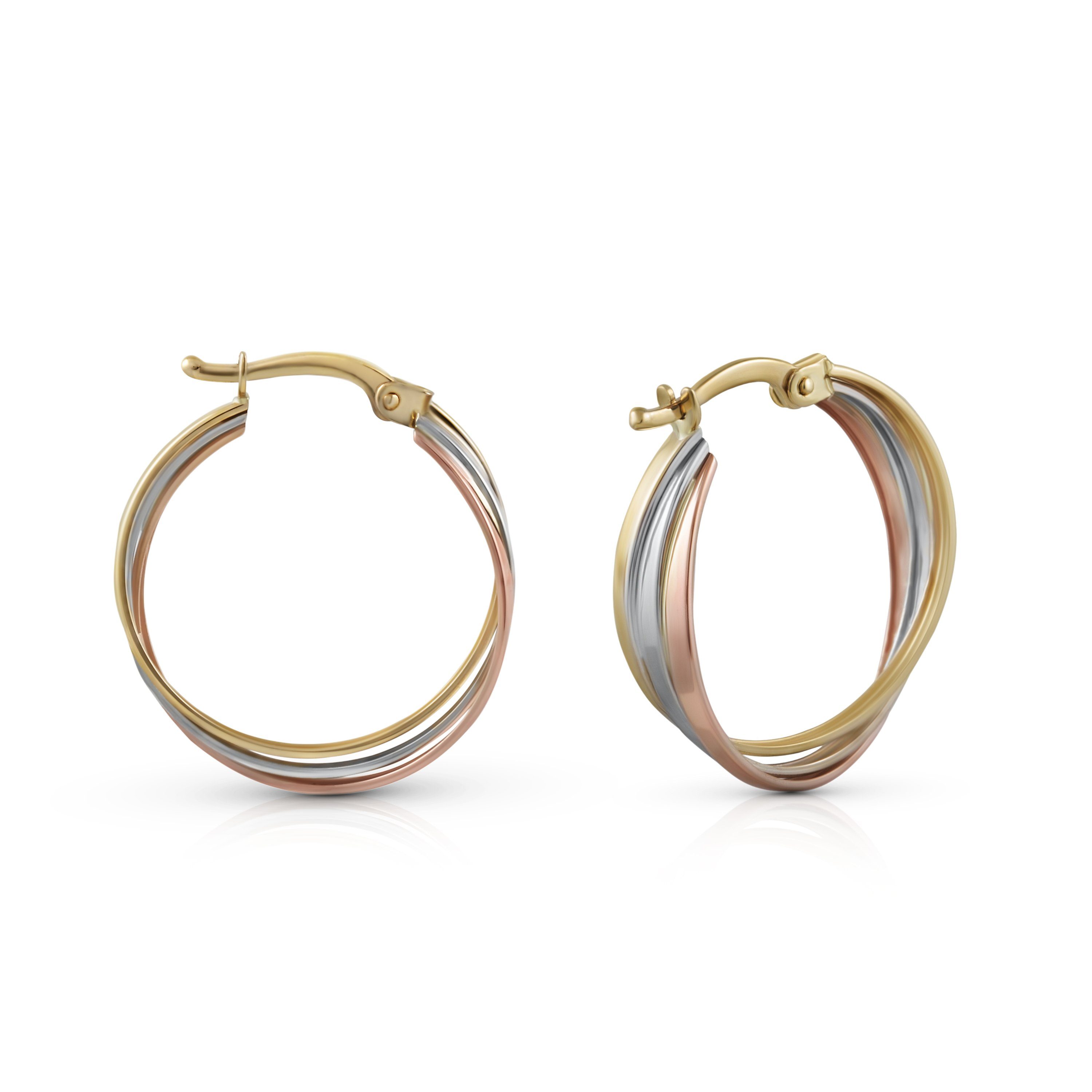 Fascination by Ellen K. Paar Creolen Gold 585 dreifarbig 20mm Durchmesser