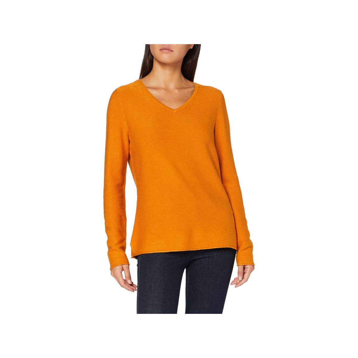 Comma V-Ausschnitt-Pullover orange regular (1-tlg) 2250 Orang