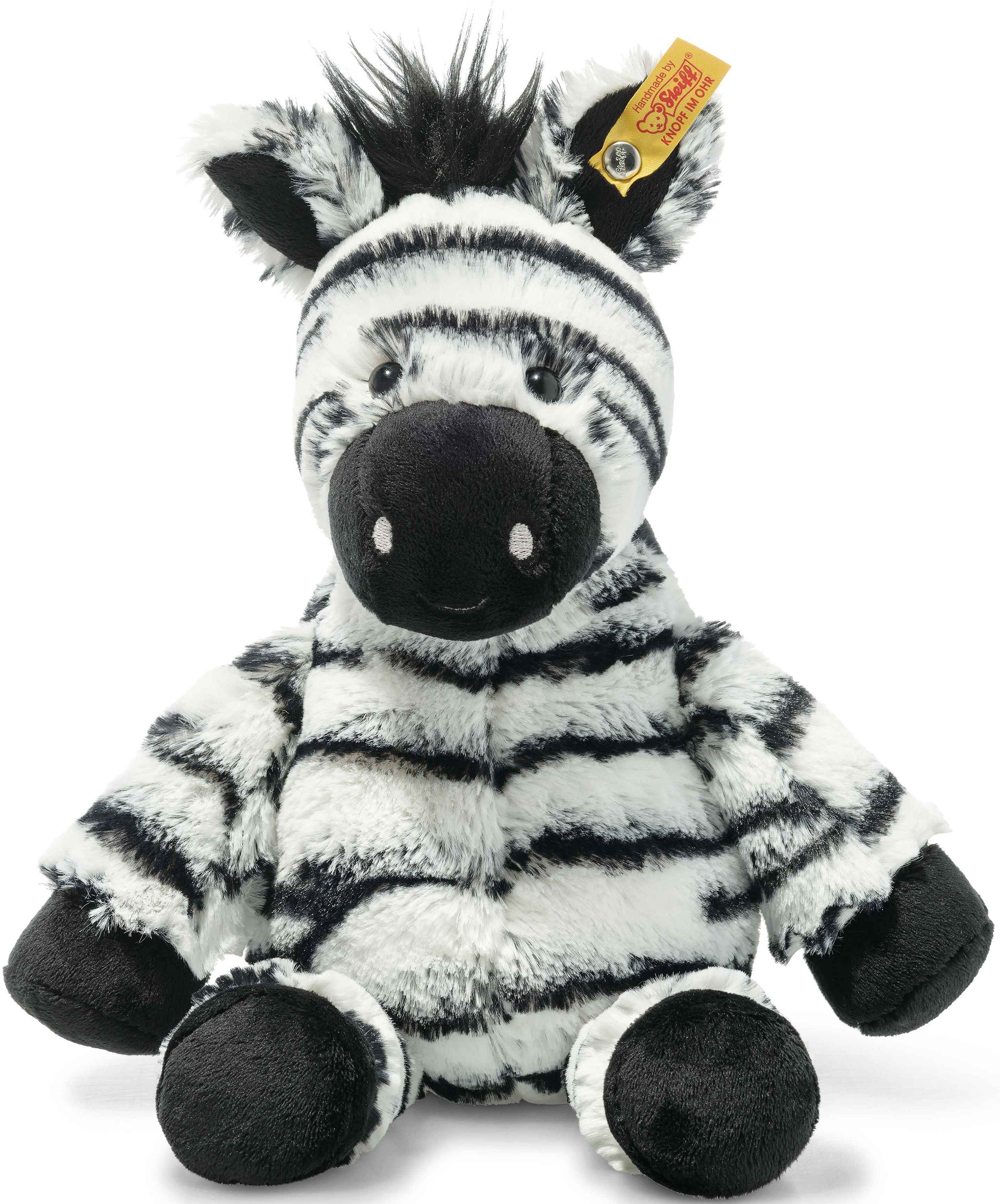 Steiff Kuscheltier Soft Cuddly Friends Zora Zebra, mit Edelstahl Knopf im Ohr