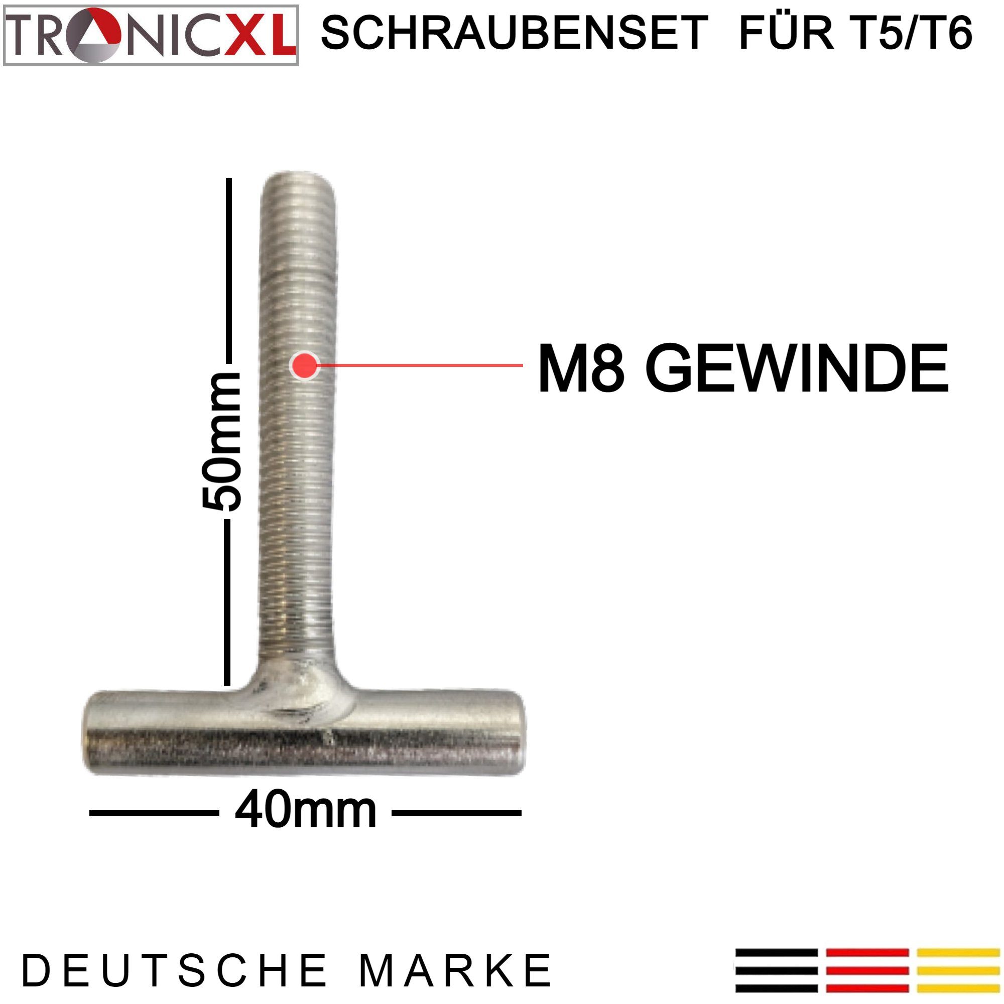 für Befestigungsschrauben T6, für TronicXL Ladekantenschutz T5, Zubehör Multiflexboard BUS VW T5 T6 Edelstahl Bulli, Zubehör VW VW