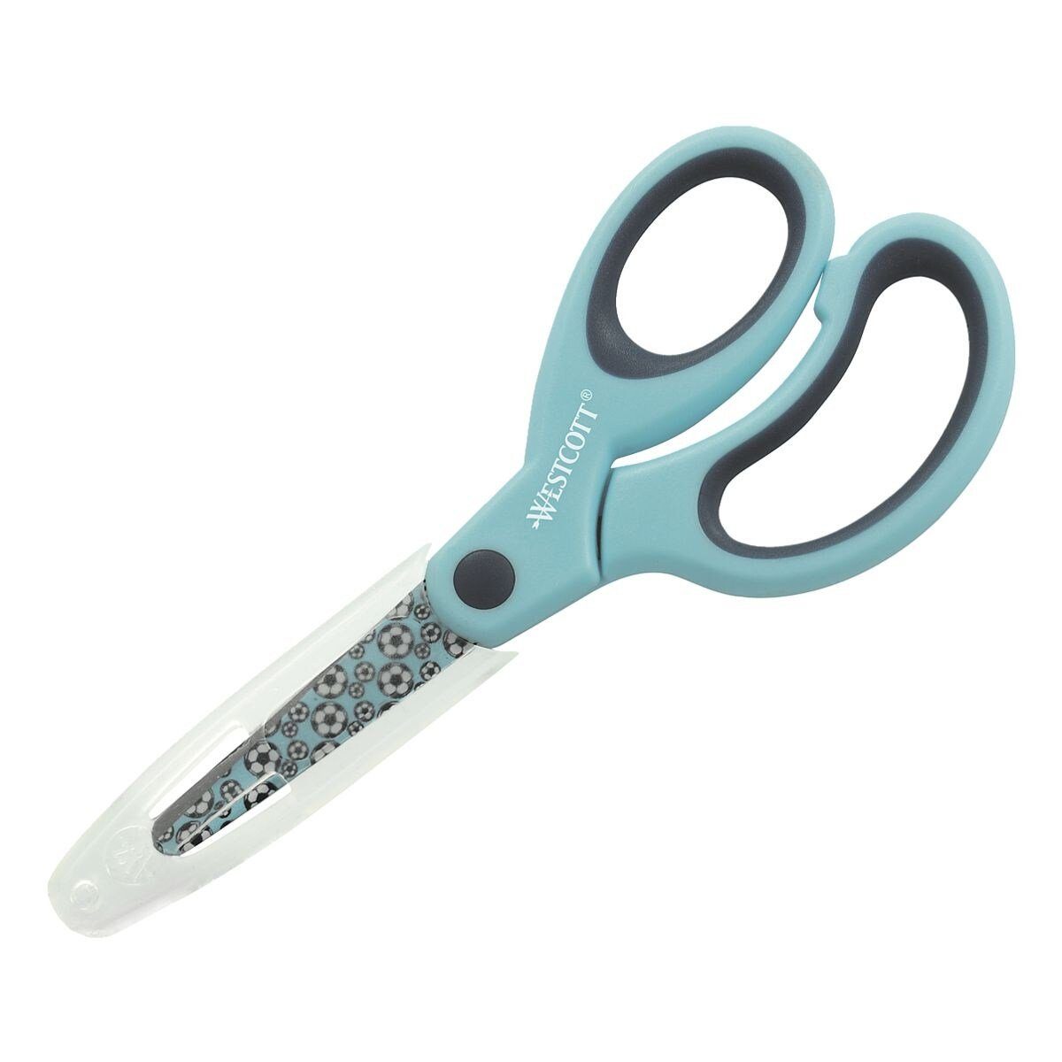 WESTCOTT Papierscheren Sporty Softgrip Kids, Kinderschere, für Rechtshänder