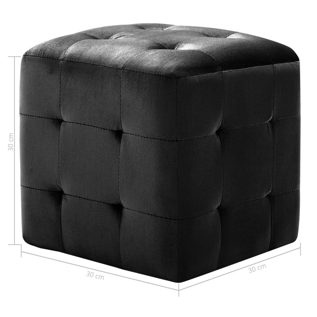 vidaXL Polsterhocker Pouf 30x30x30 Stk. 2 Schwarz cm Samtstoff St) (1