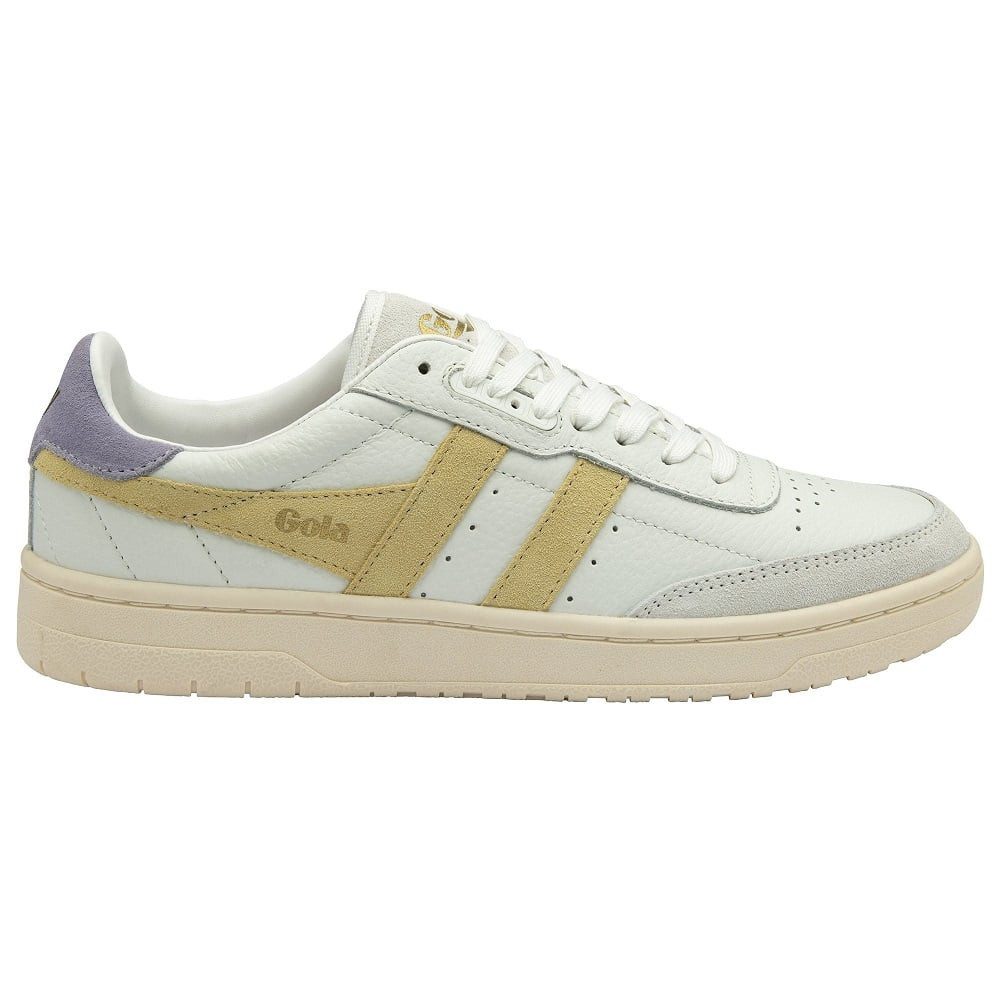 Gola Falcon Leder weiss/gelb/lavendel Damen Sneaker