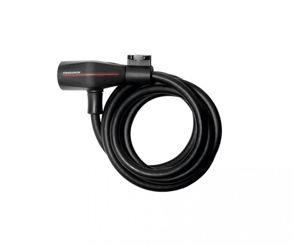 Trelock Rahmenschloss Trelock Spiralkabelschloss 180 cm D 8 mm SK 108/180 schwarz mit Halter