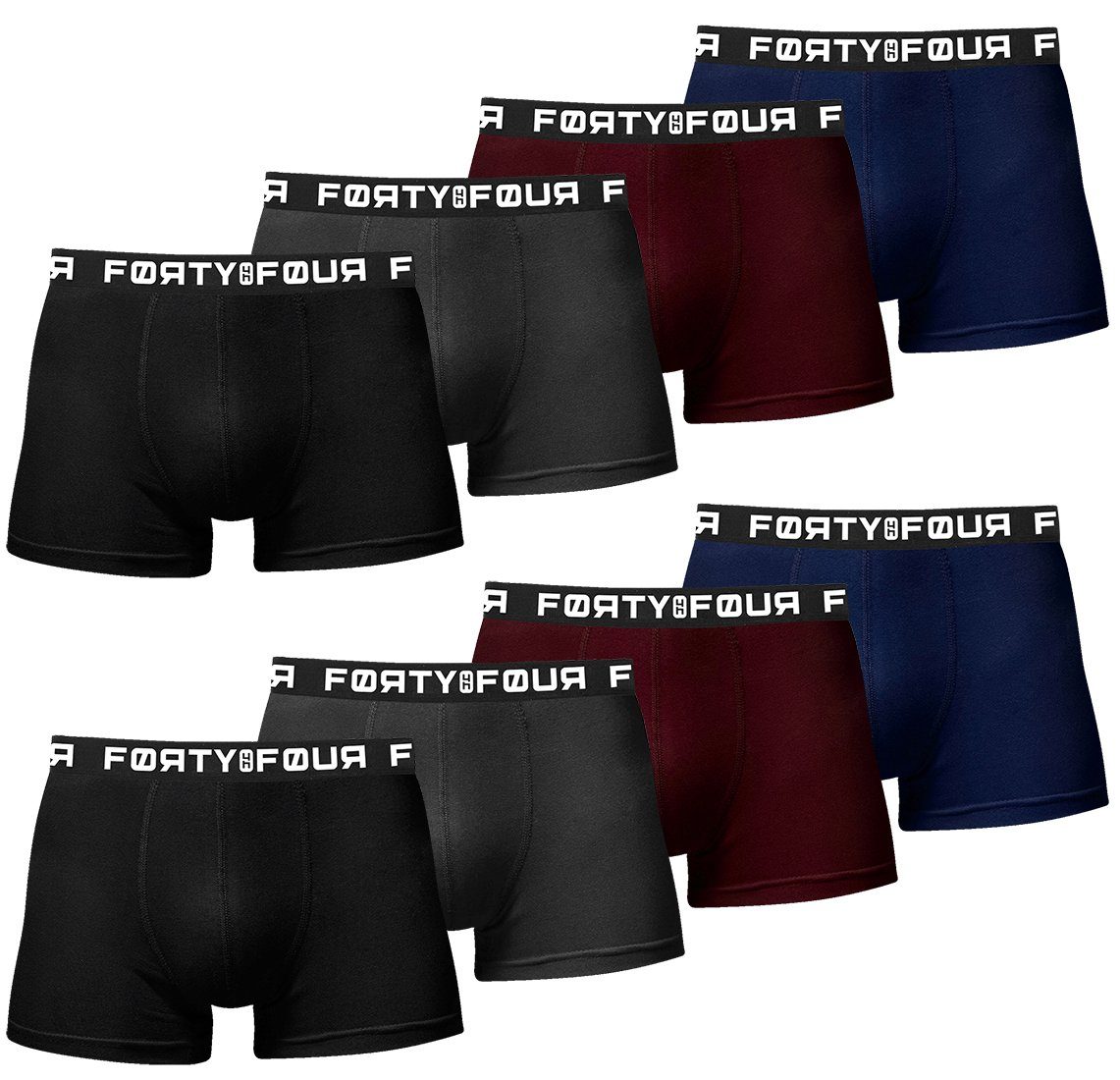 FortyFour Boxershorts Herren Männer Unterhosen Baumwolle Premium Qualität perfekte Passform (Vorteilspack, 8er Pack) S - 7XL 716b-mehrfarbig