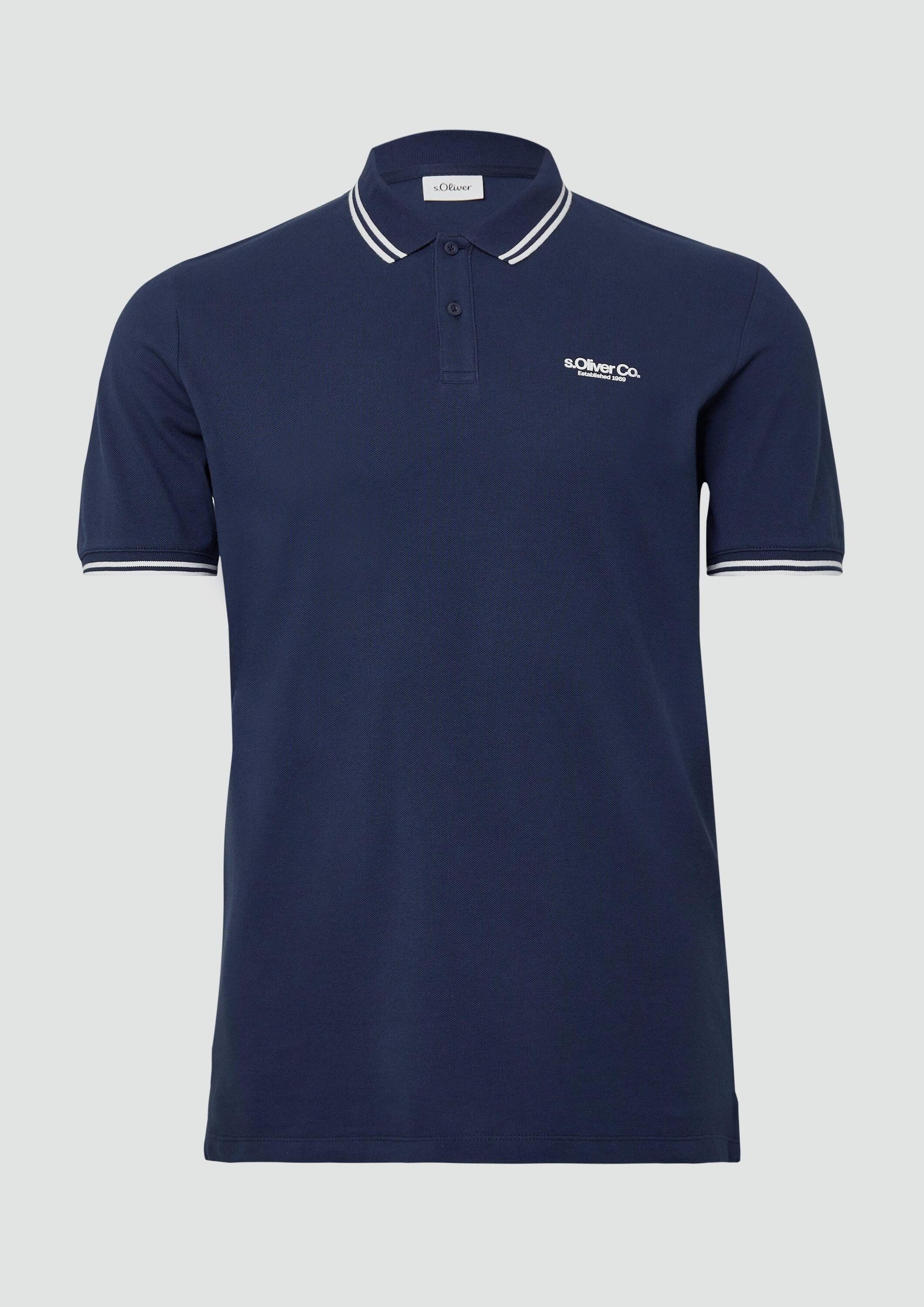 s.Oliver Kurzarmshirt Polo-Shirt Piqué-Poloshirt mit Kontrastdetails und Logo