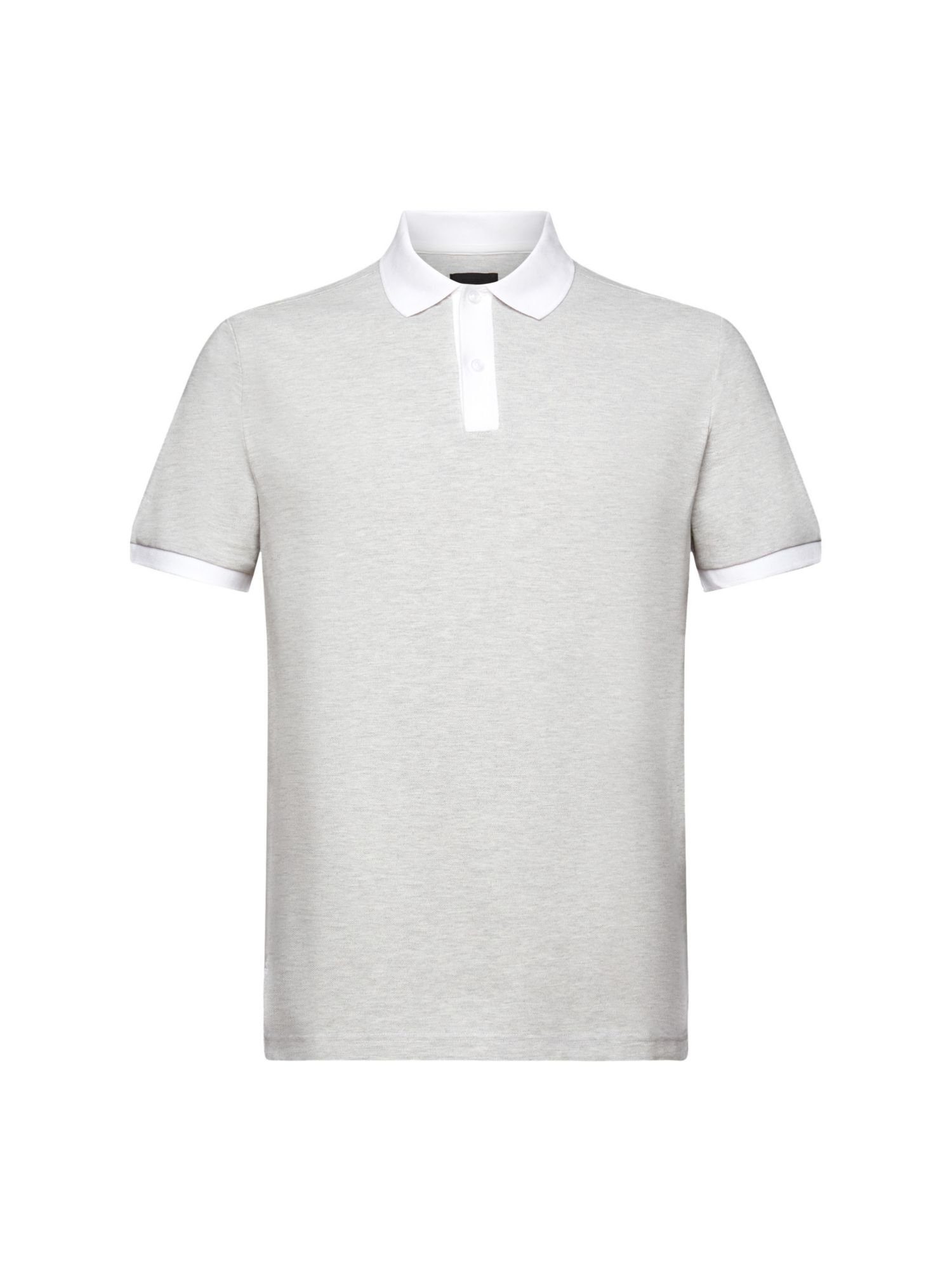 Esprit Collection Poloshirt Zweifarbiges Piqué-Poloshirt LIGHT GREY