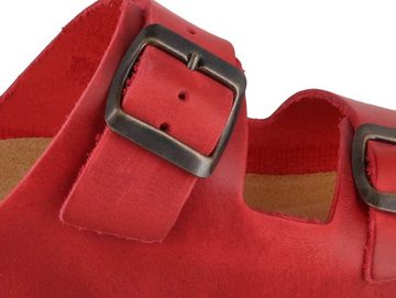 Tuffeln Leder-Sandalen 'Föhr' mit Korkfußbett Zweischnaller Pantolette Hausschuh mit weichem Tieffussbett