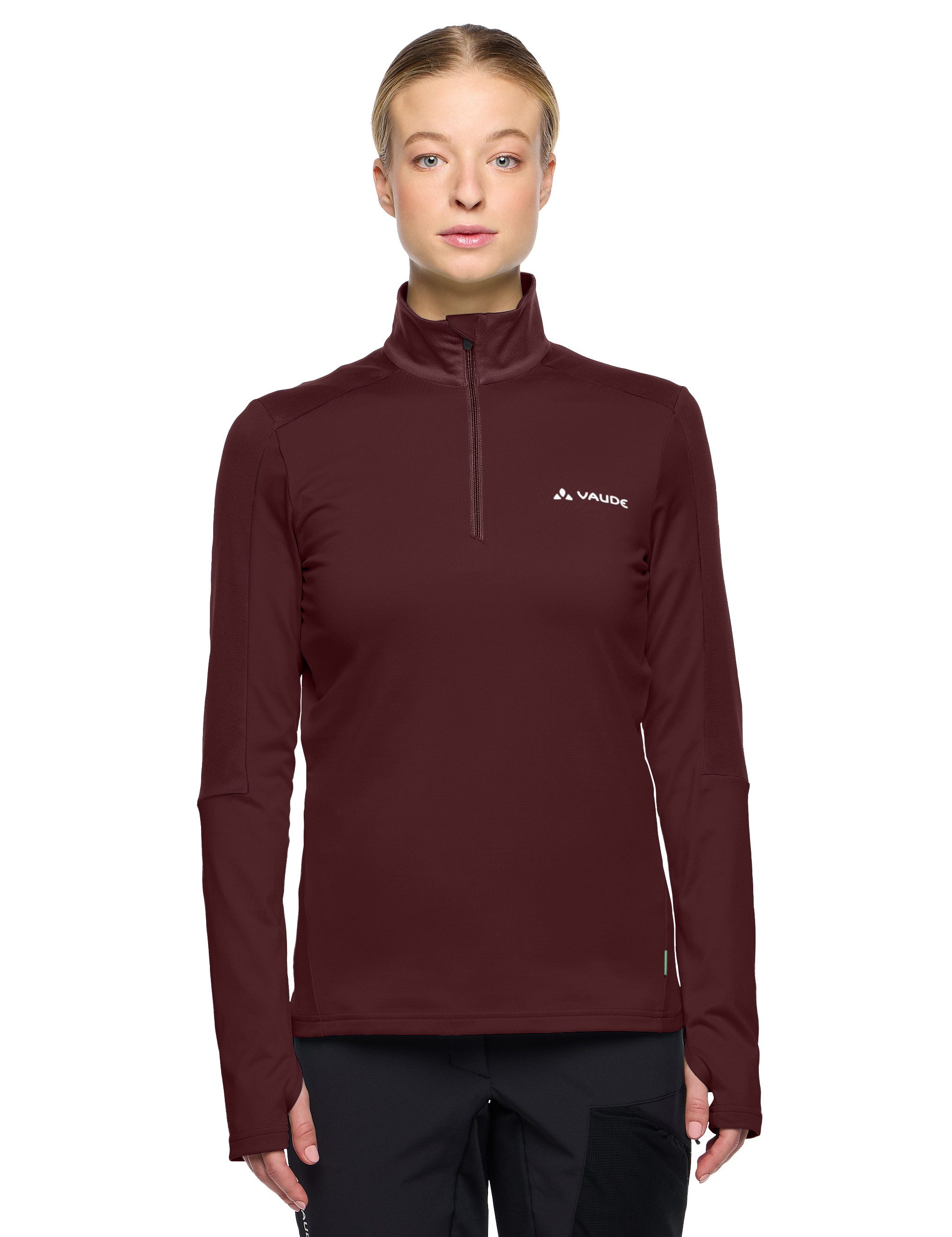 VAUDE Langarmshirt WOMEN'S LIVIGNO HALFZIP II mit Reißverschluss, hoch geschlossener Ausschnitt, Langarmshirt