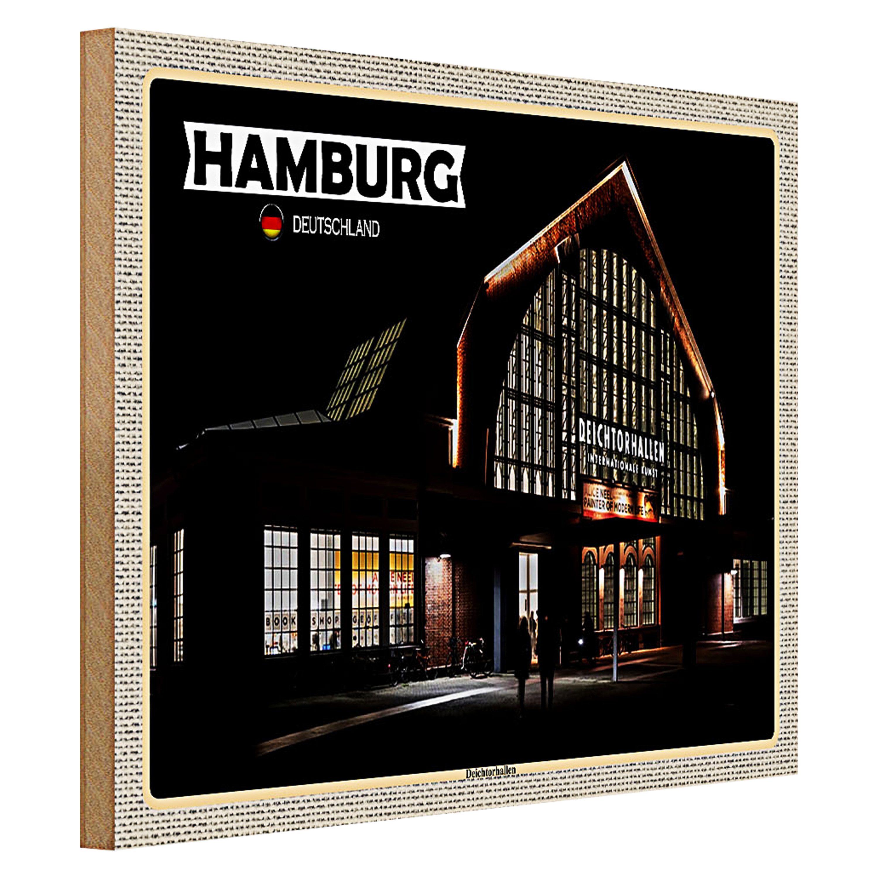 Roomando Holzbild Städte Hamburg Deichtorhallen Kunst 40x30cm