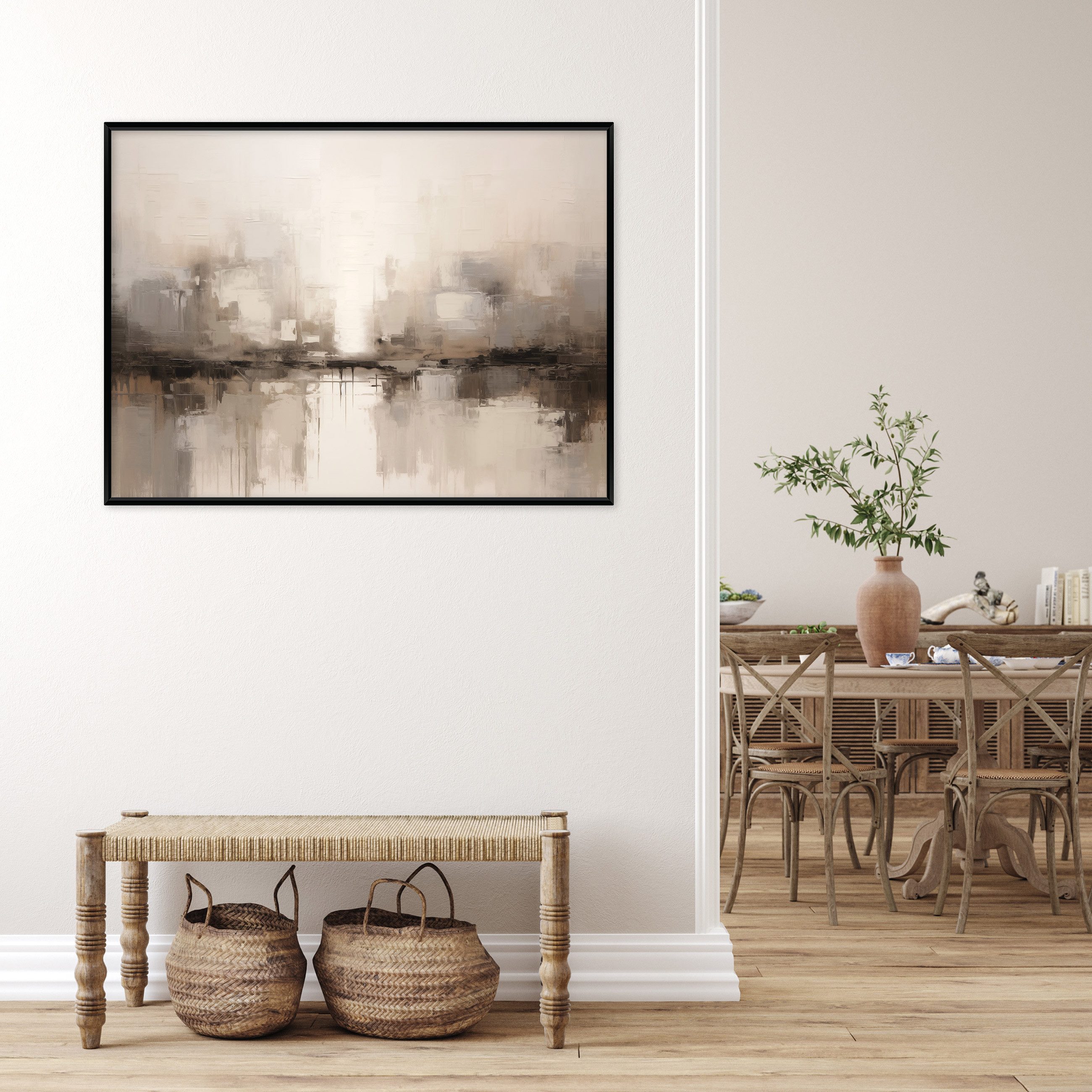 Wallarena Leinwandbild Abstrakt Kunst Beige Modern günstig online kaufen