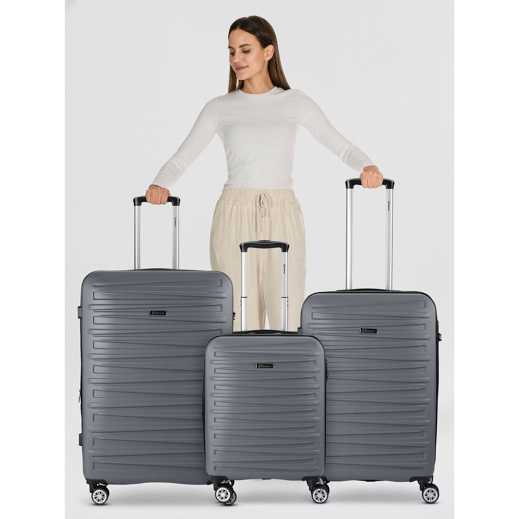 BENZI Trolleyset 5493, 4 Rollen, (3-teilig, 3 tlg), ABS