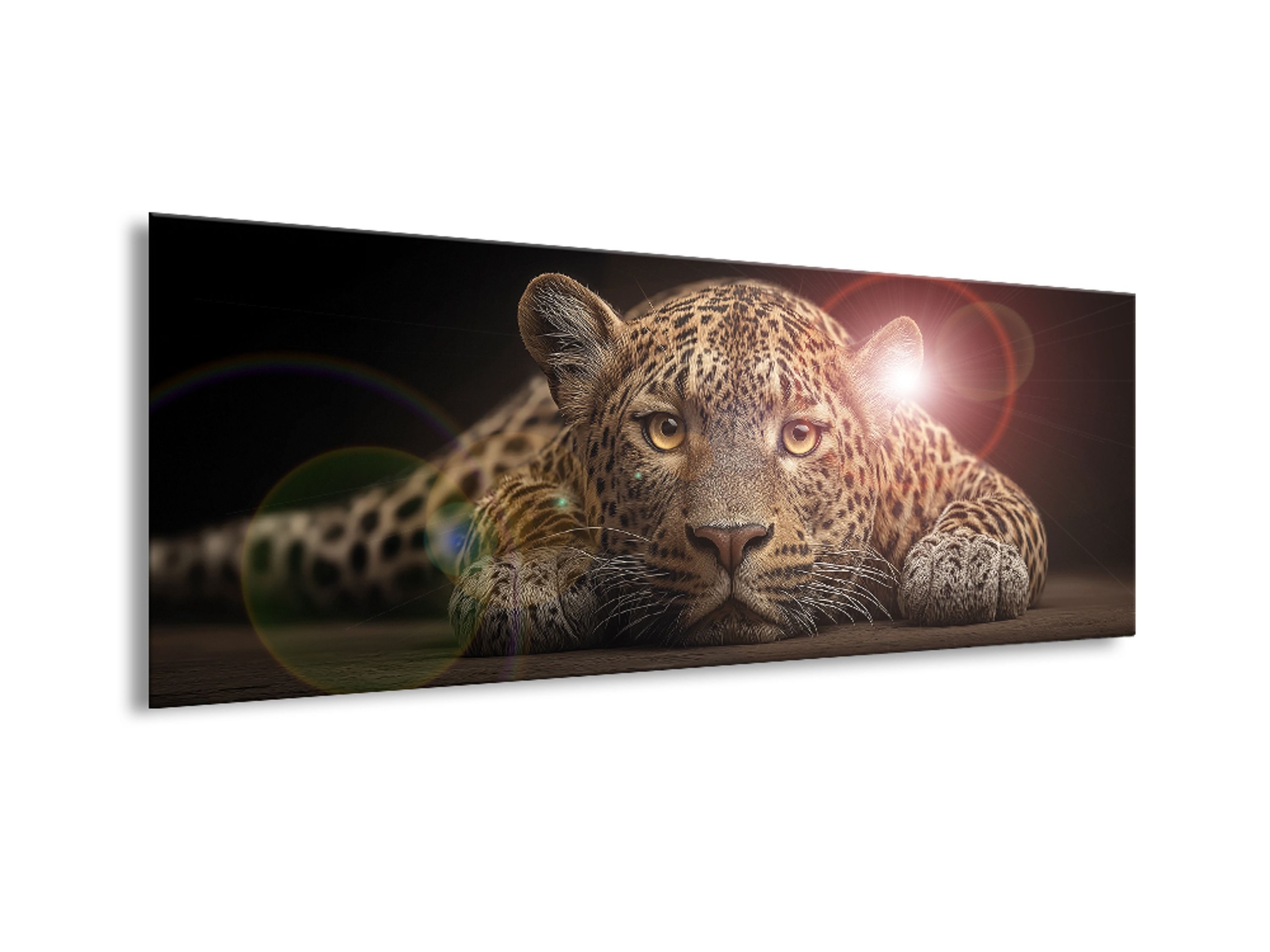 artissimo Glasbild Bild aus Glas 80x30 cm / Wandbild Querformat / Wanddeko modern, Tiere: Leopard Porträt – Bild 2 von 5