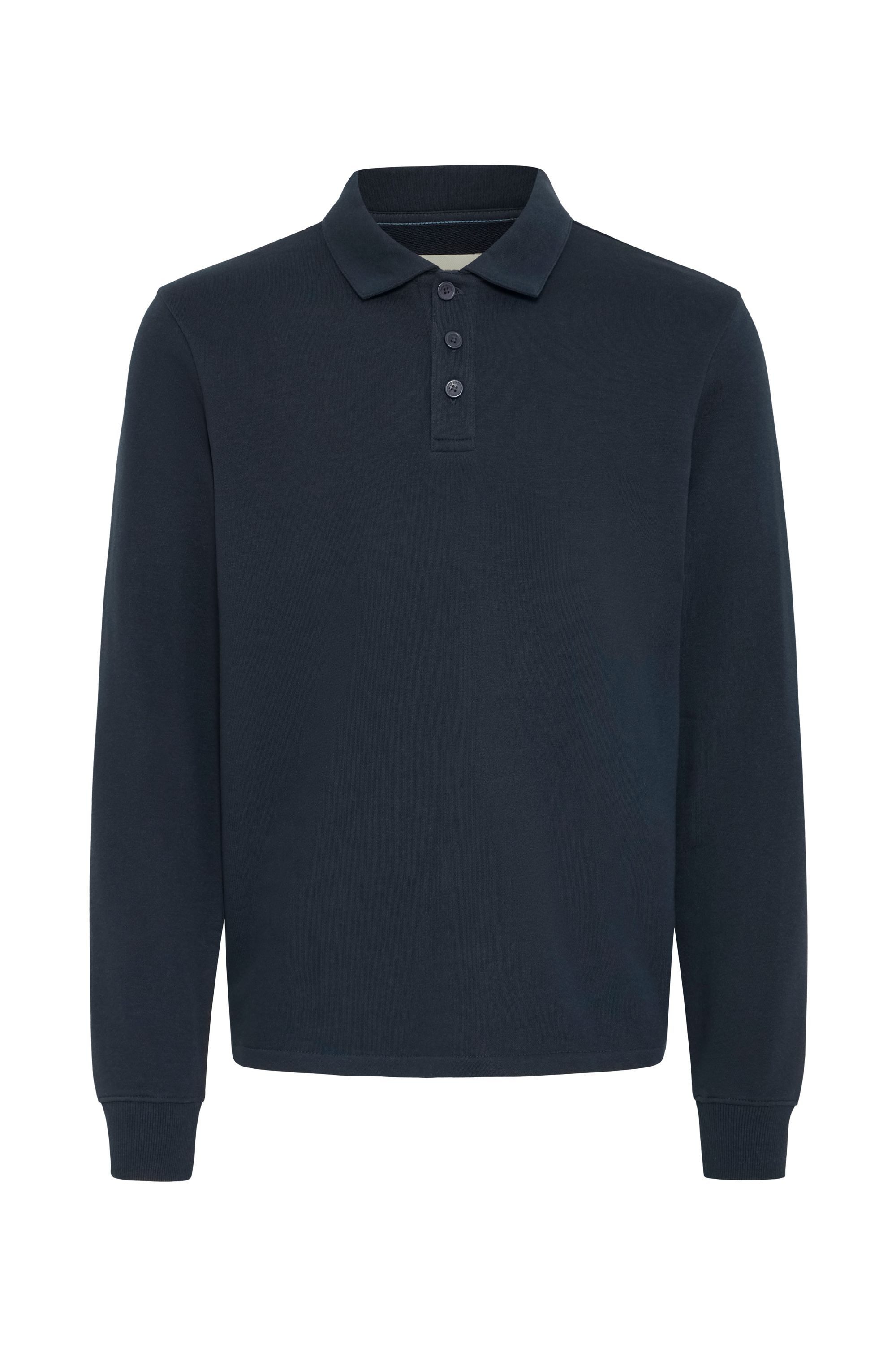 Blend Longpullover BHKane Moderner Sweat-Pullover mit Polokragen und Knopfleiste